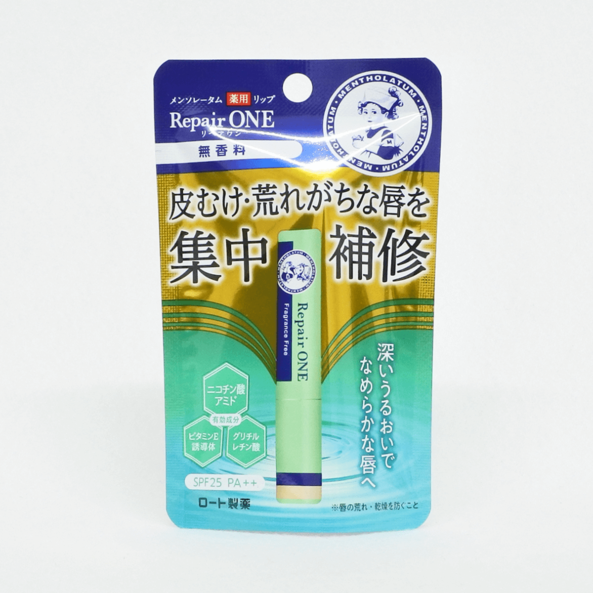 樂敦製藥 曼秀雷敦藥用 Repair ONE 集中修補護唇膏(無香料) 2.3g