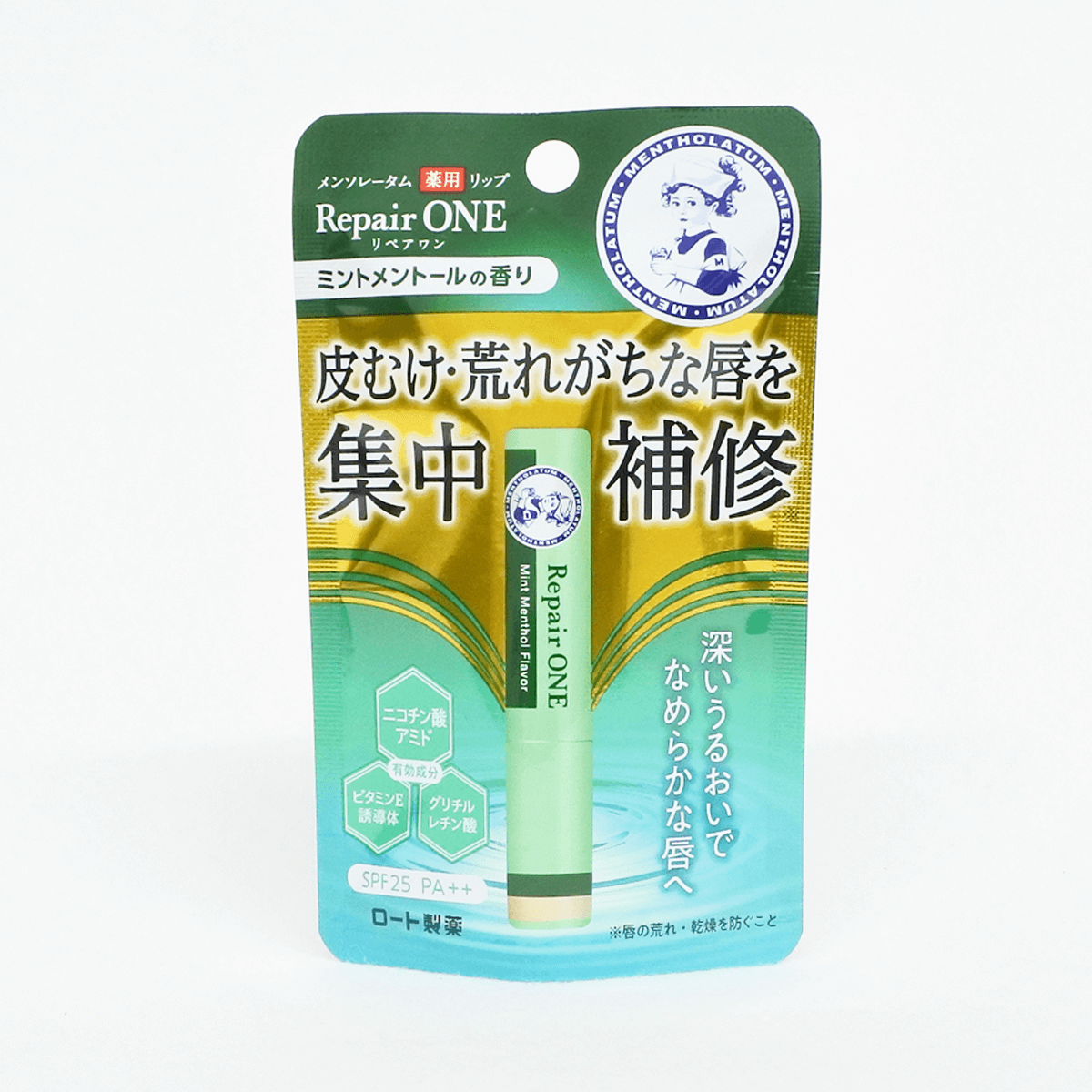 樂敦製藥 曼秀雷敦藥用 Repair ONE 集中修補護唇膏(薄荷香) 2.3g