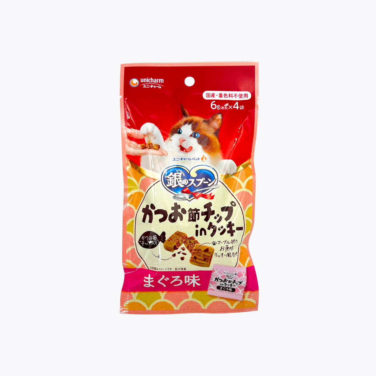 unicharm 嬌聯 銀湯匙 鰹魚片脆片餅乾 鮪魚口味 成貓適用 6g（標準）×4袋