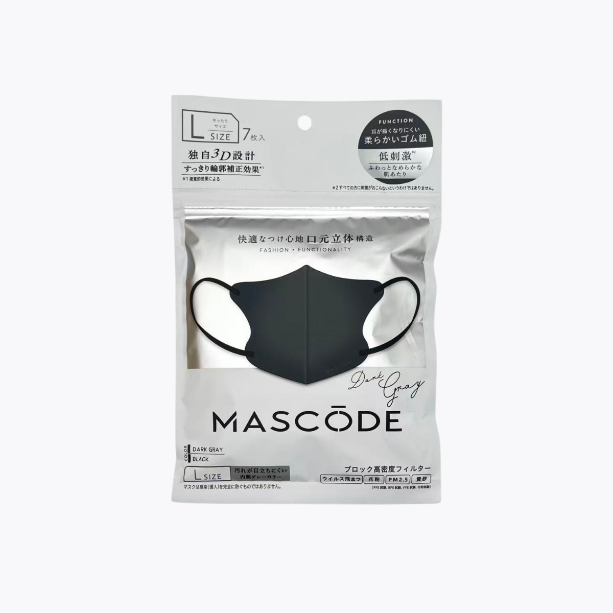 SUNSMARCHE MASCODE 3D立體 口罩 L號 米灰色 7枚入