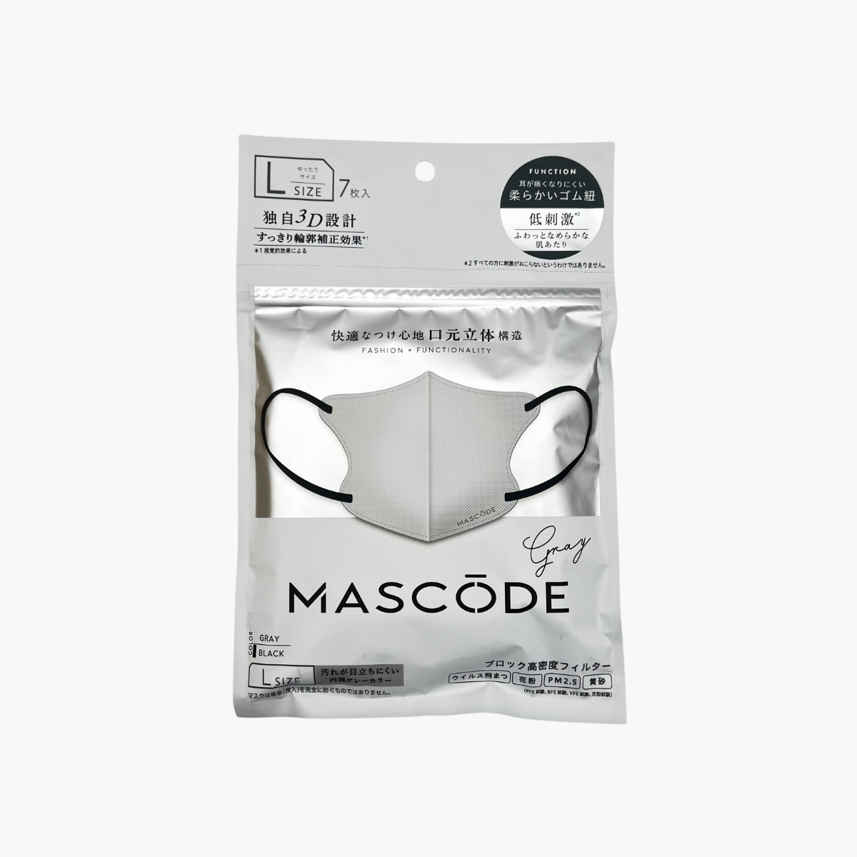 SUNSMARCHE MASCODE 3D立體口罩 L號 灰色 7枚入