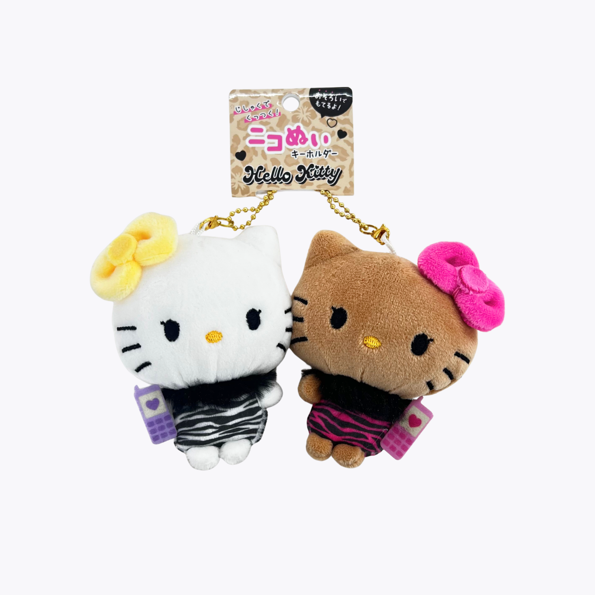 Sanrio 三麗鷗 Hello Kitty Nico毛絨玩偶鑰匙圈 凱蒂貓＆咪咪D