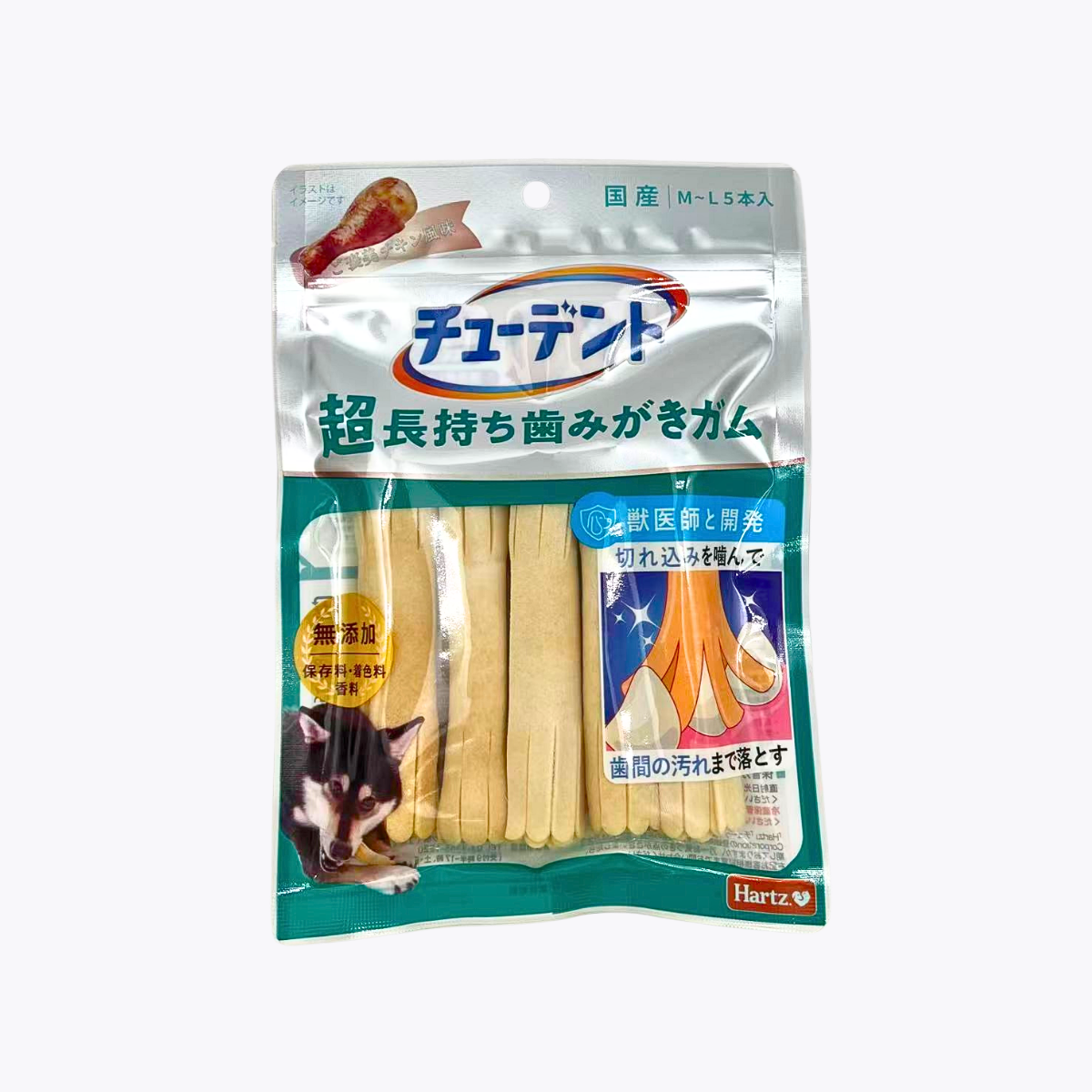 住商Agro Harts Chudent 超耐咬潔牙口香糖 M-L 雞肉風味 成犬用 5支入