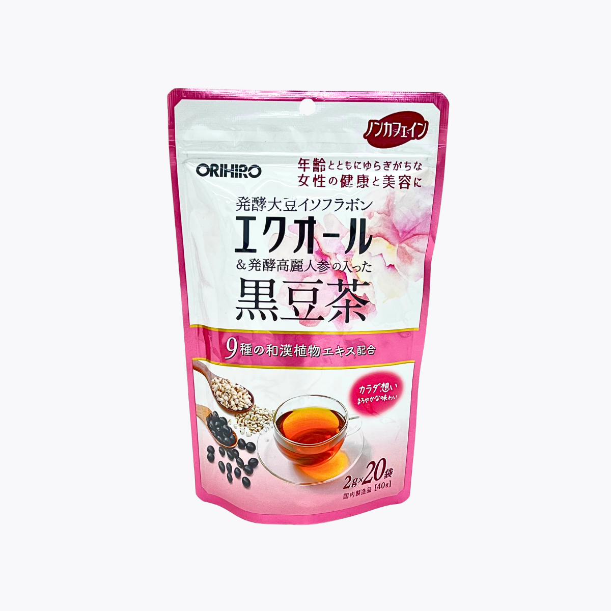 ORIHIRO 雌馬酚 發酵高麗人參黑豆茶 無咖啡因 40g（2g×20包）