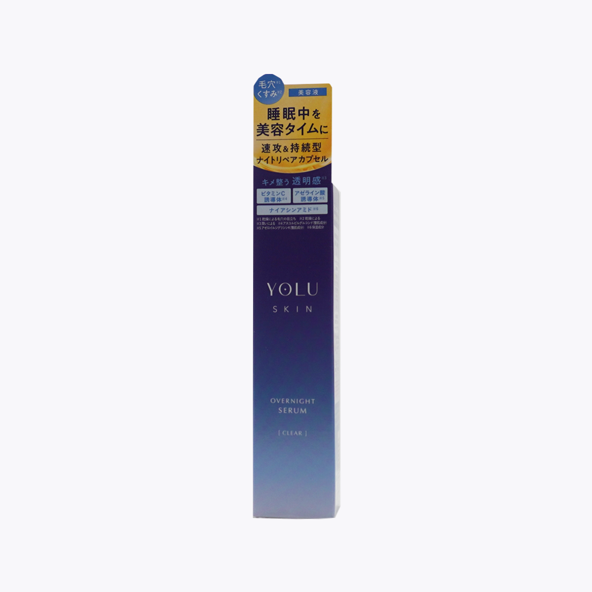 I-ne YOLU Skin Overnight Serum Clear 夜間肌膚修護精華 清爽保溼美容液 毛孔 暗沉 粗糙 佛手柑&白茶香 45mL
