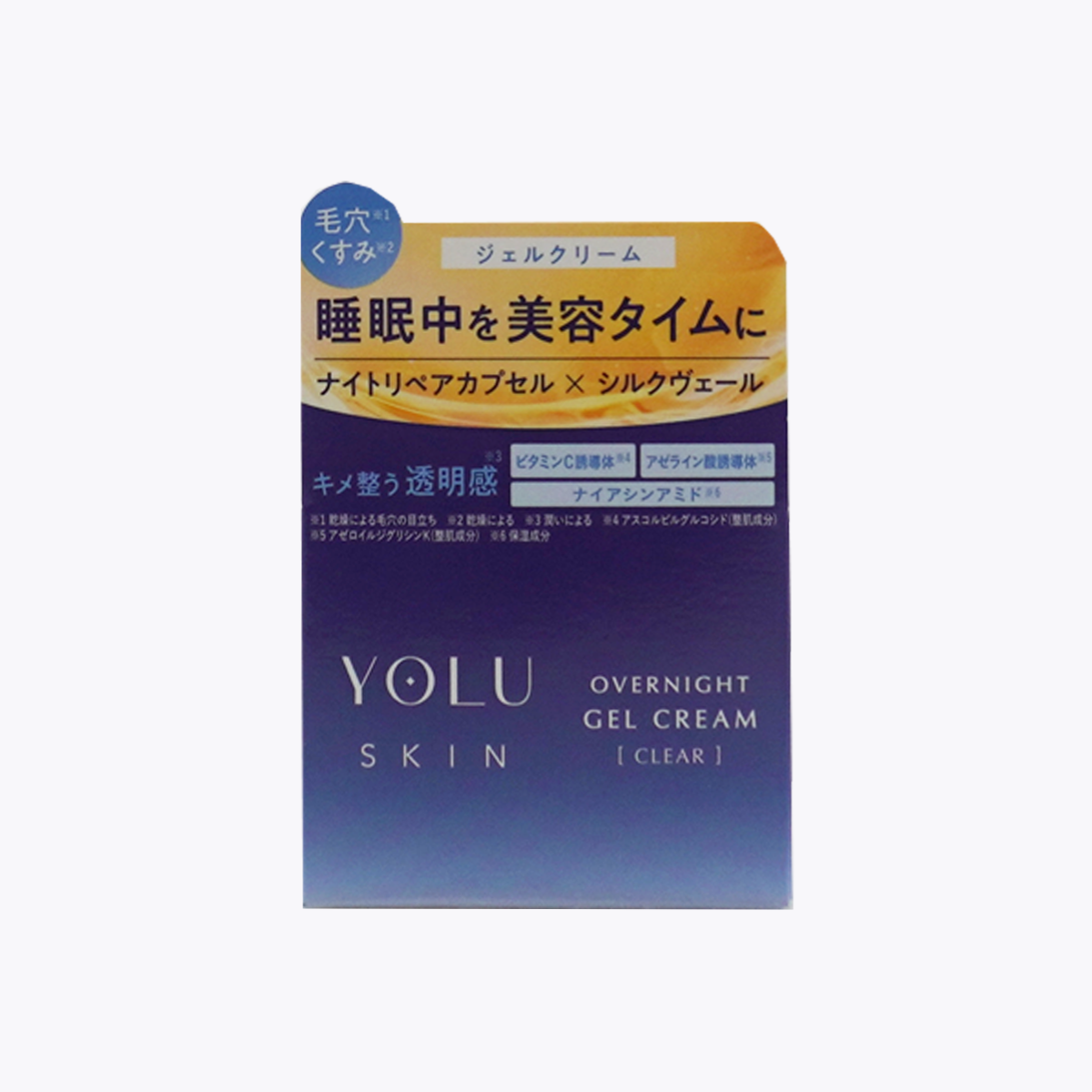I-ne YOLU Skin Overnight Gel Cream Clear 夜間肌膚清爽修護凝霜  毛孔 亮膚 油水平衡 佛手柑&白茶香 45g