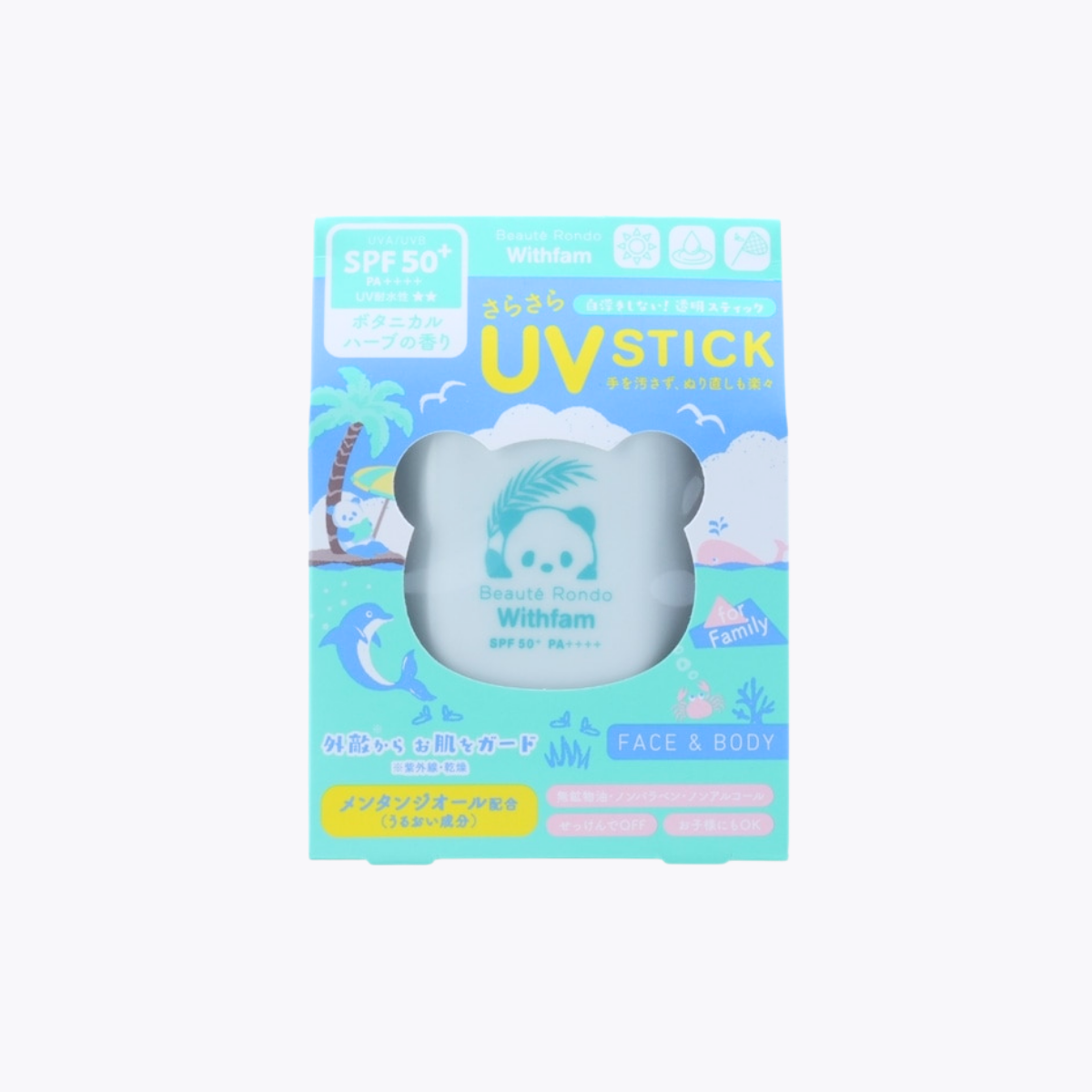Beauté Rondo withfam UV防曬棒 防蚊蟲草本植萃 臉部身體兩用 SPF50+ PA++++ UV耐水性★★ 15g