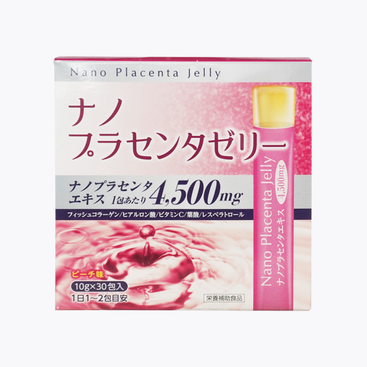 Healthter Japan 奈米胎盤素果凍 水蜜桃口味 10g×30包入
