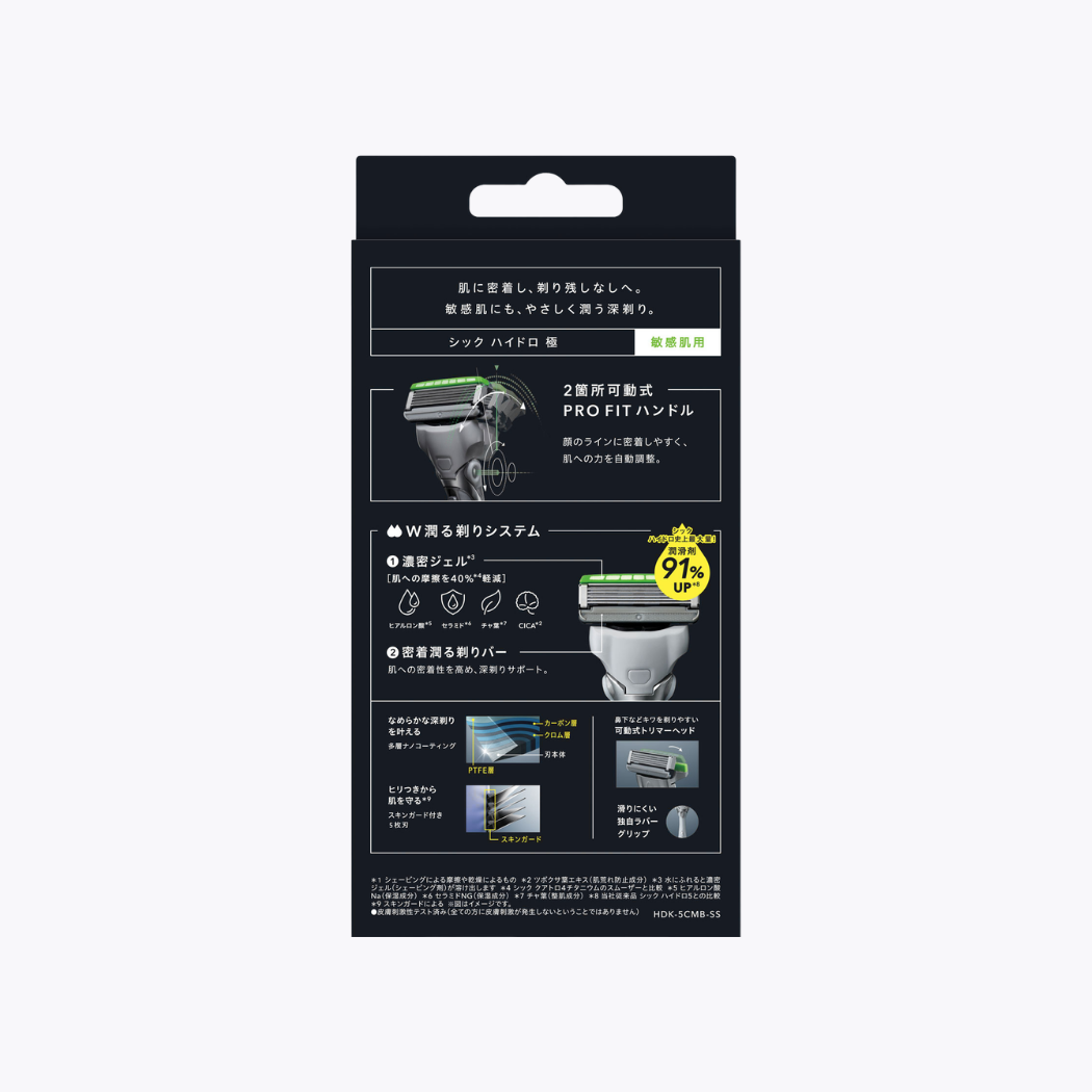 Schick Hydro 極 敏感肌膚適用刮鬍刀組合包 本體＋刀片5個