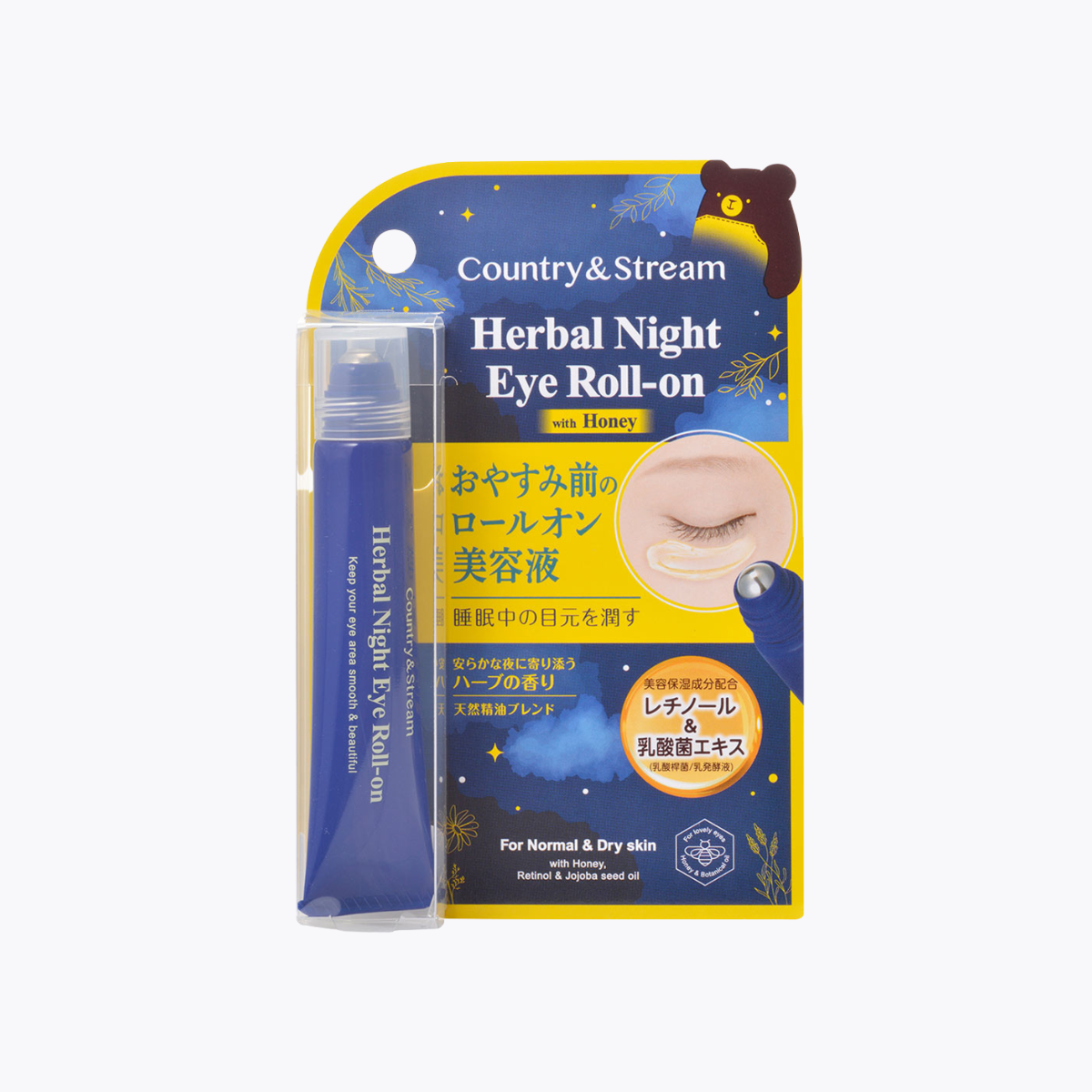Country & Stream 夜間修護 滾珠式眼部按摩精華液 晚間草本護眼精華棒 美容液 15ml