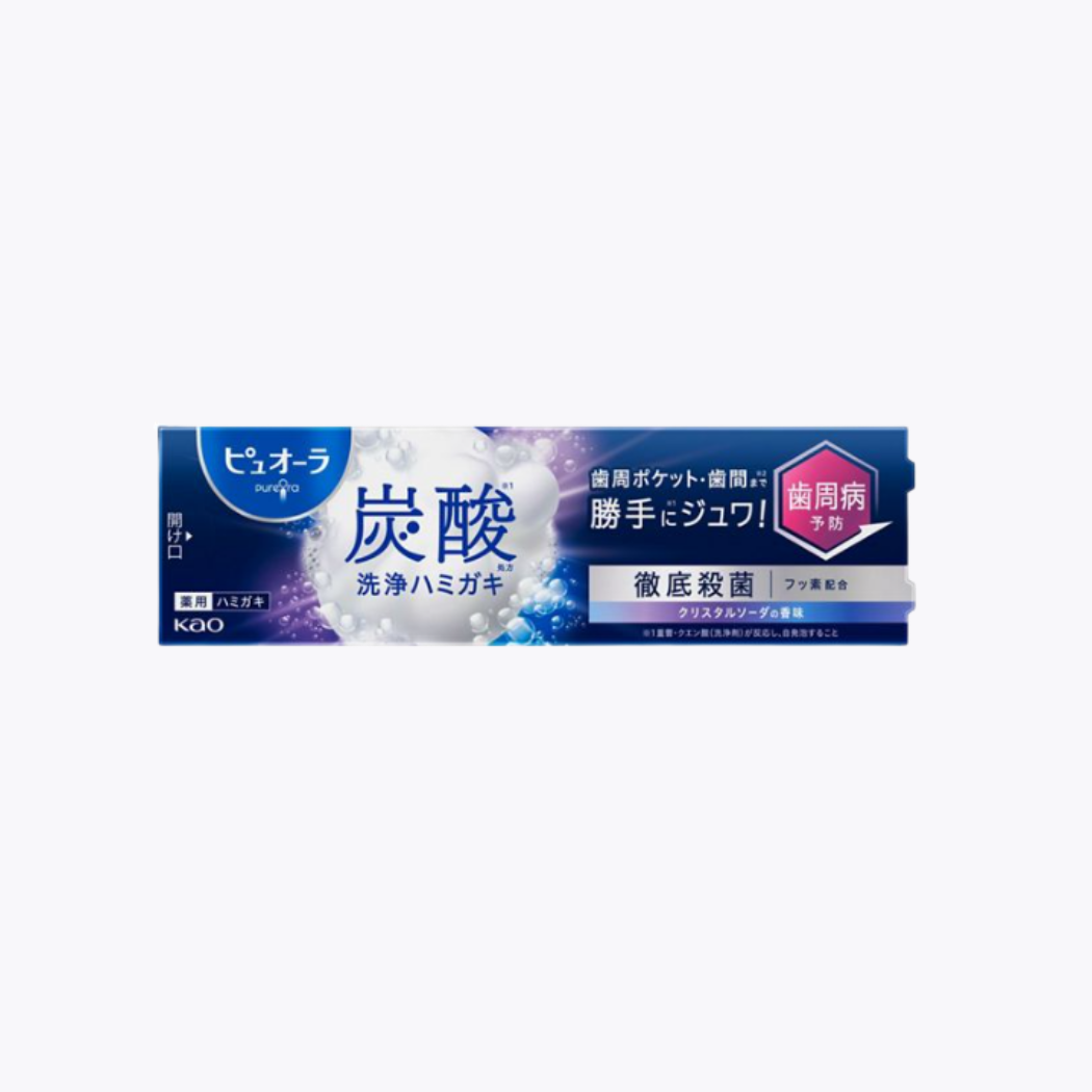【醫藥部外品】Kao 花王 PureOra 碳酸洗淨牙膏 預防牙周病 水晶蘇打口味 95g