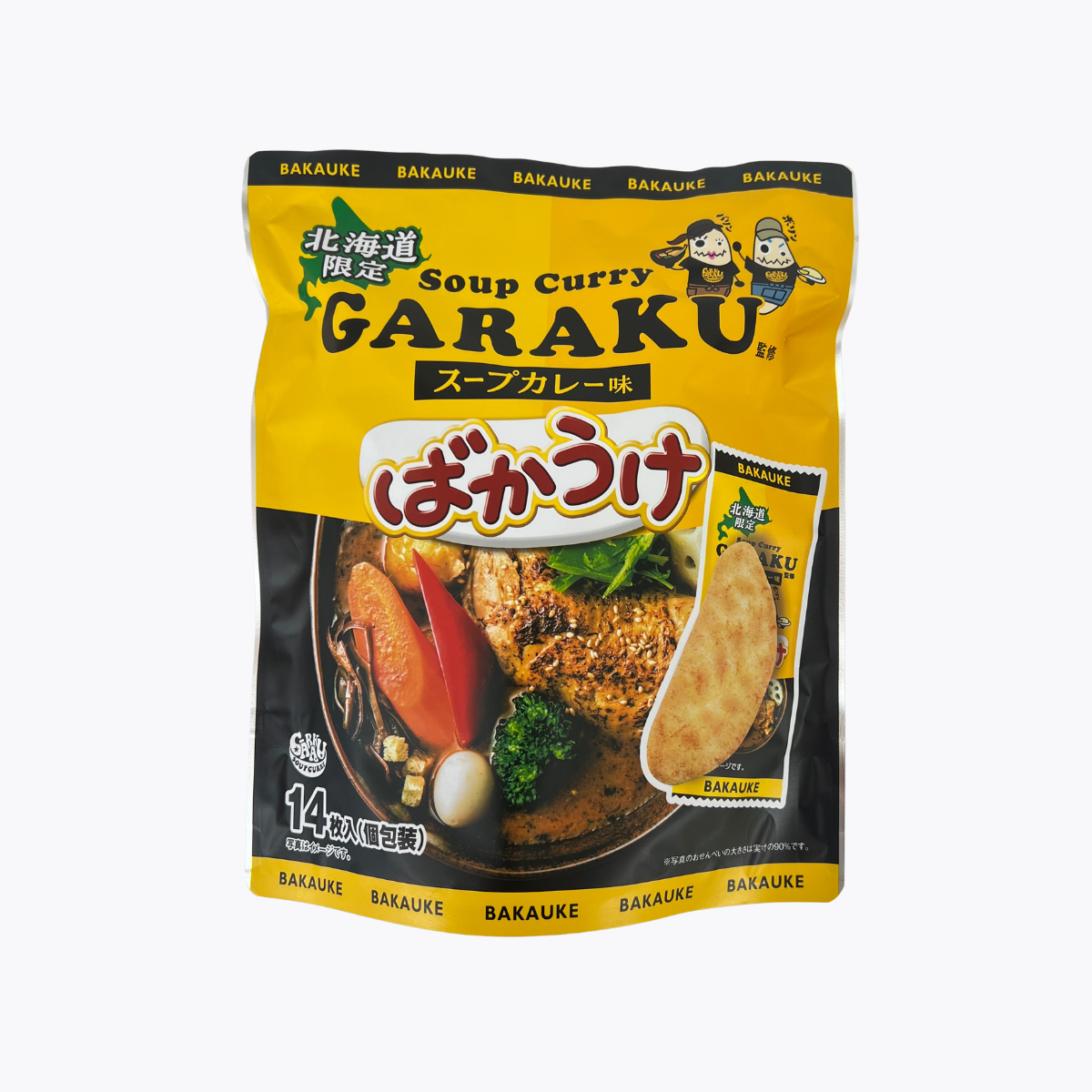栗山米菓 BAKAUKE 北海道限定 GARAKU監修湯咖哩口味 14枚入