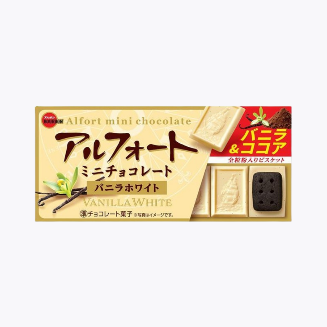 Bourbon Alfort 迷你帆船巧克力餅乾 香草白巧克力 12入