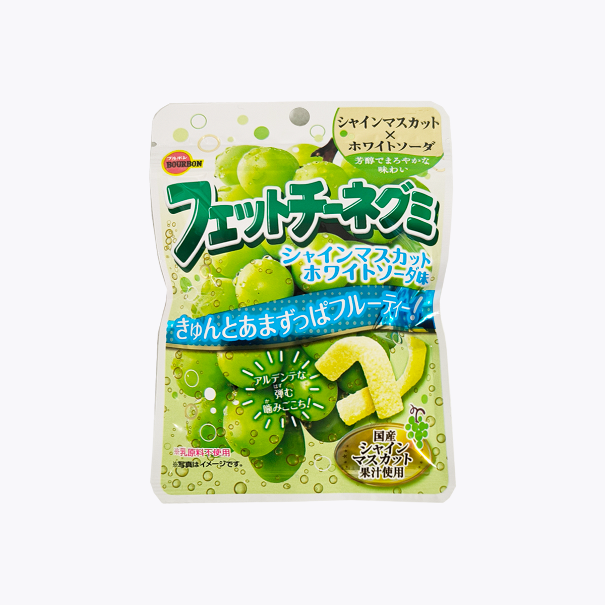 Bourbon Fettucine 義大利寬麵軟糖 麝香葡萄白蘇打風味 47g