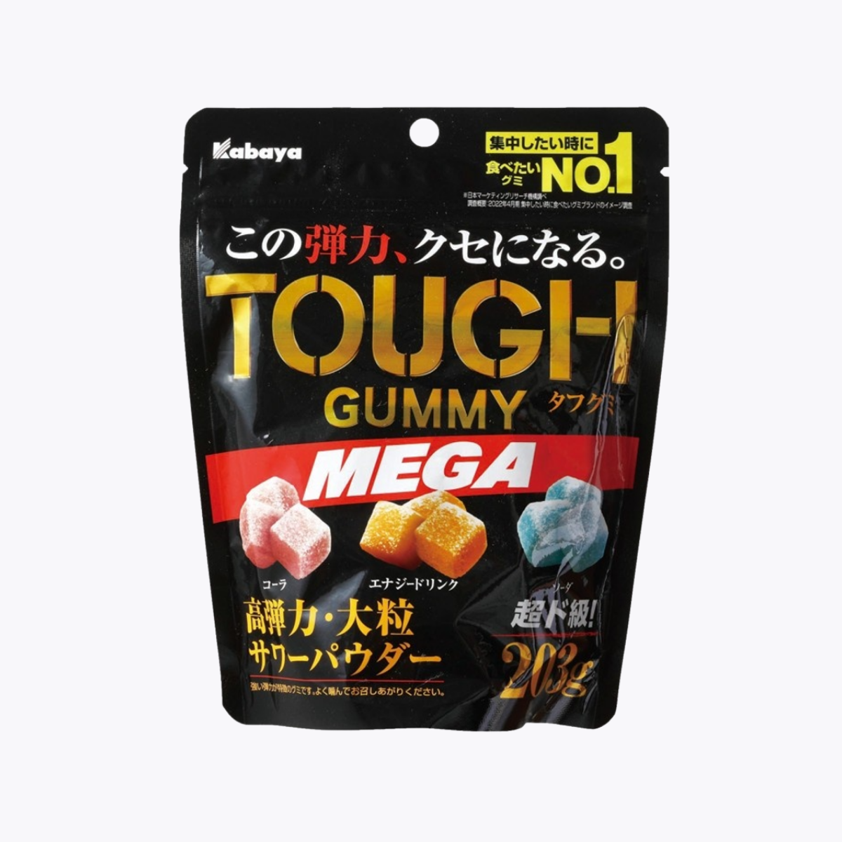 Kabaya卡巴 TOUGH GUMMY MEGA 超彈力軟糖 綜合汽水口味 大容量 203g