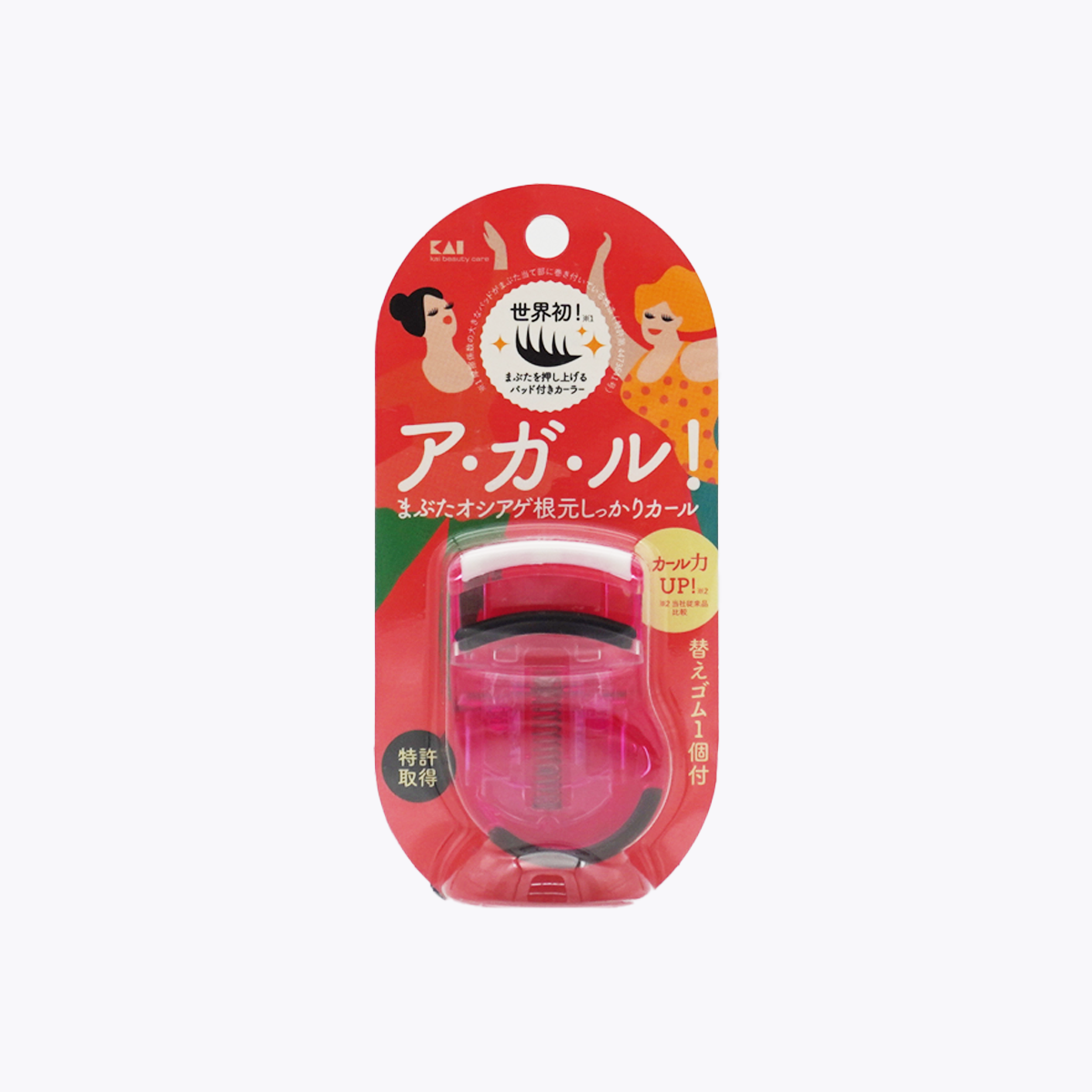貝印 迷你睫毛夾 粉色 附墊片 1入