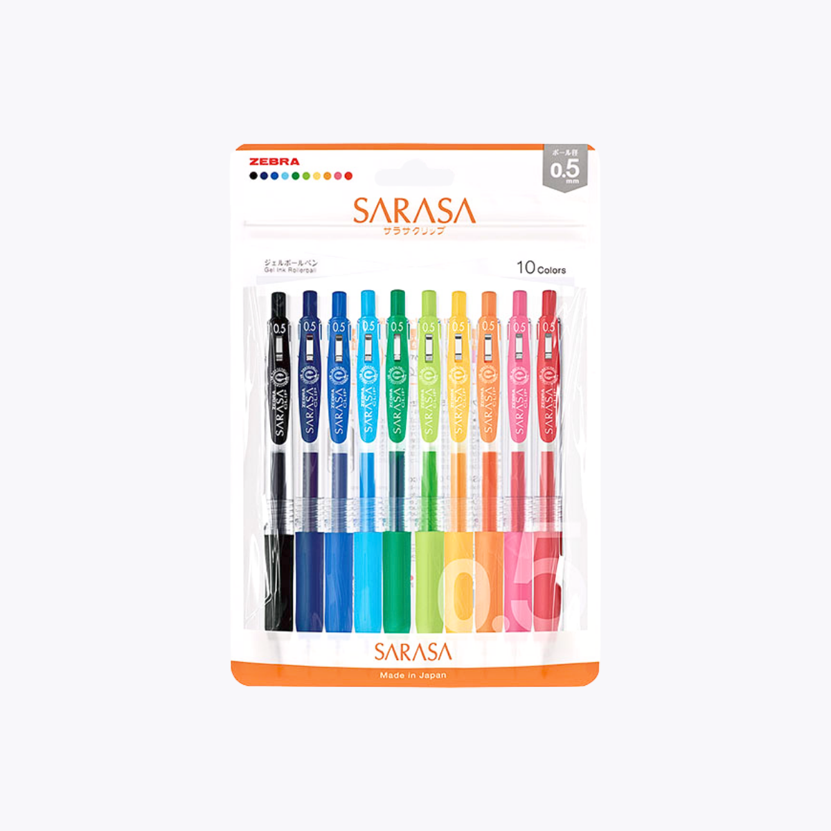 ZEBRA SARASA CLIP 果汁筆 水性中性筆 0.5mm 10色組