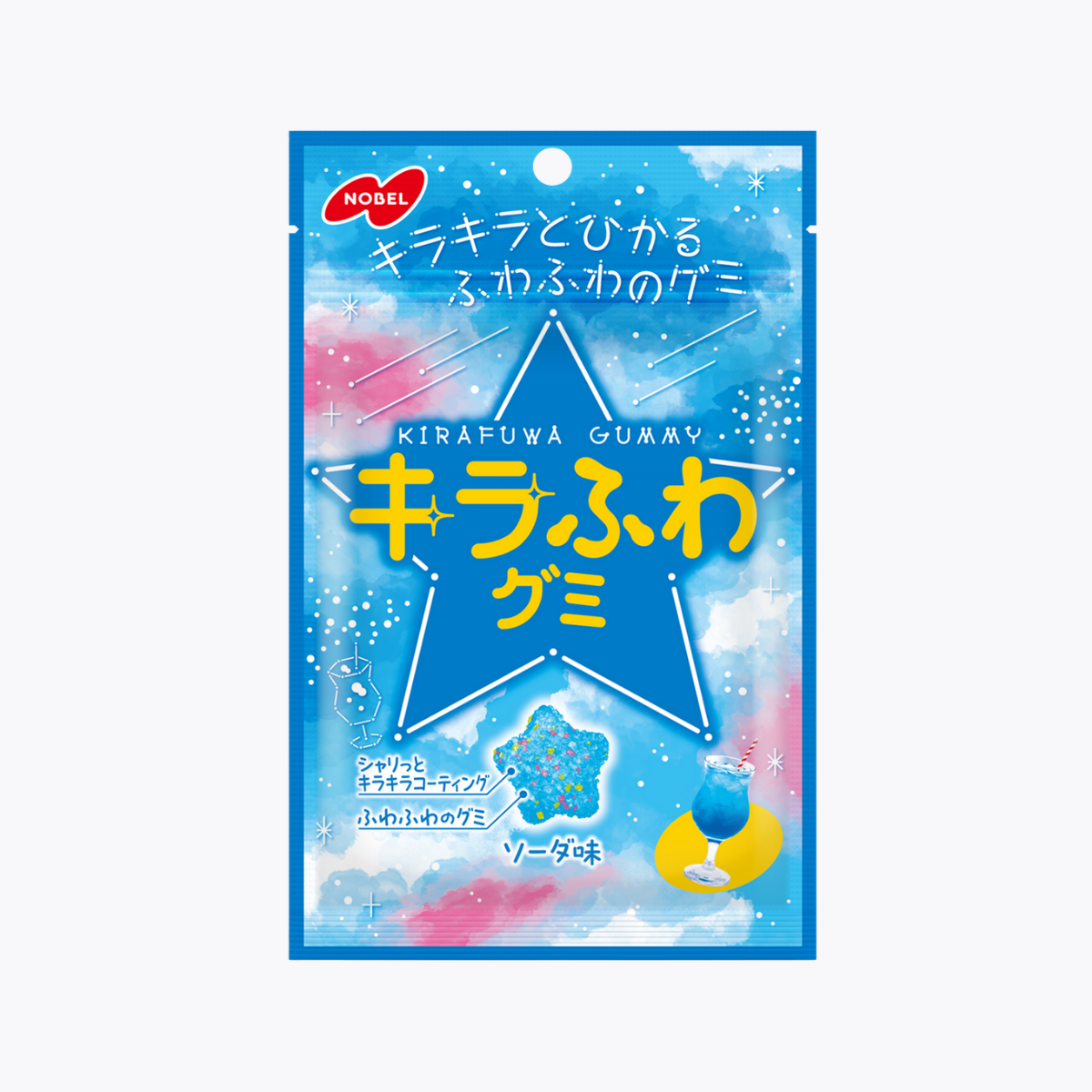 Nobel 諾貝爾製菓 閃亮柔軟 星形軟糖 蘇打風味 50g