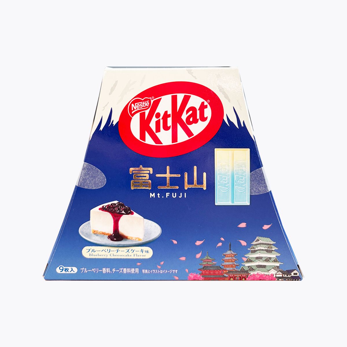 日本雀巢 KitKat 藍莓起司蛋糕口味 巧克力威化餅 富士山包裝 9入