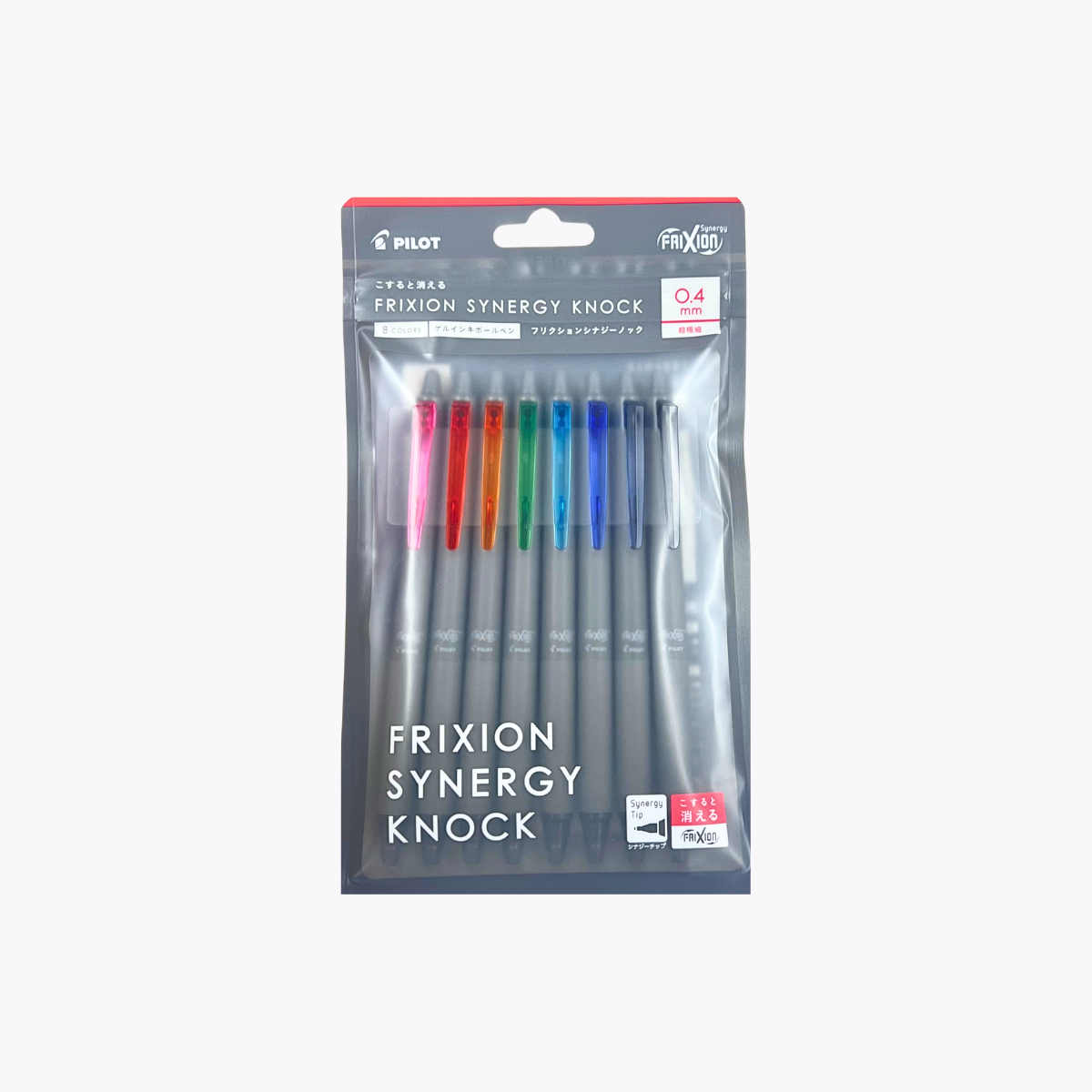 PILOT 百樂 FRIXION SYNERGY KNOCK 新極灰魔擦筆 0.4mm原子筆 8色組