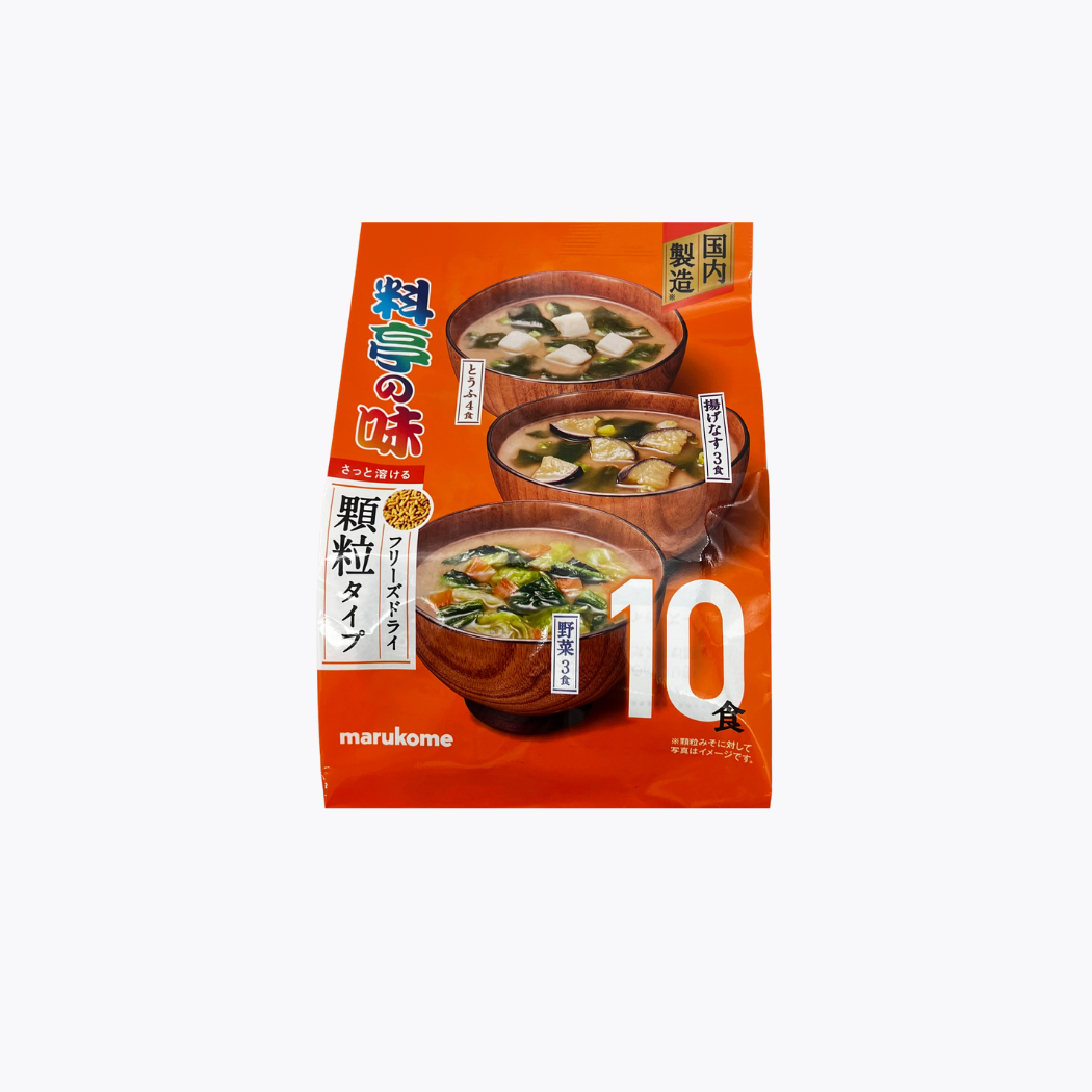 Marukome 丸米屋 料亭之味 豪華版 冷凍乾燥顆粒味噌湯 豆腐 炸茄子 蔬菜 10食入
