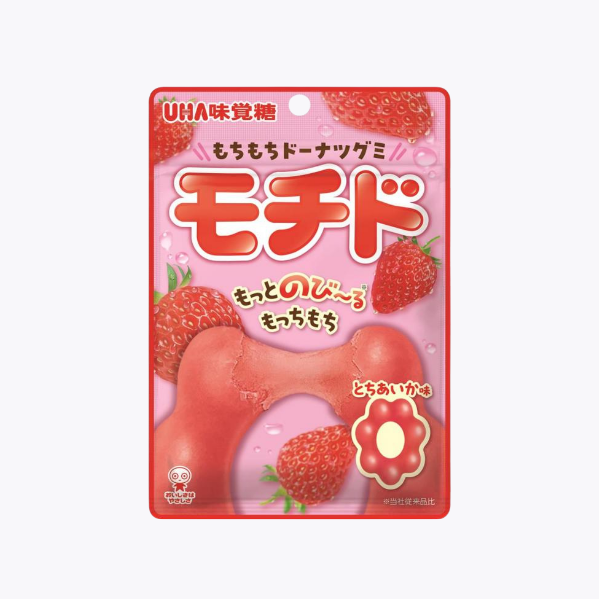 UHA 味覺糖 甜甜圈造型軟糖 Tochiaika栃愛果 草莓風味 Q彈新口感 45g