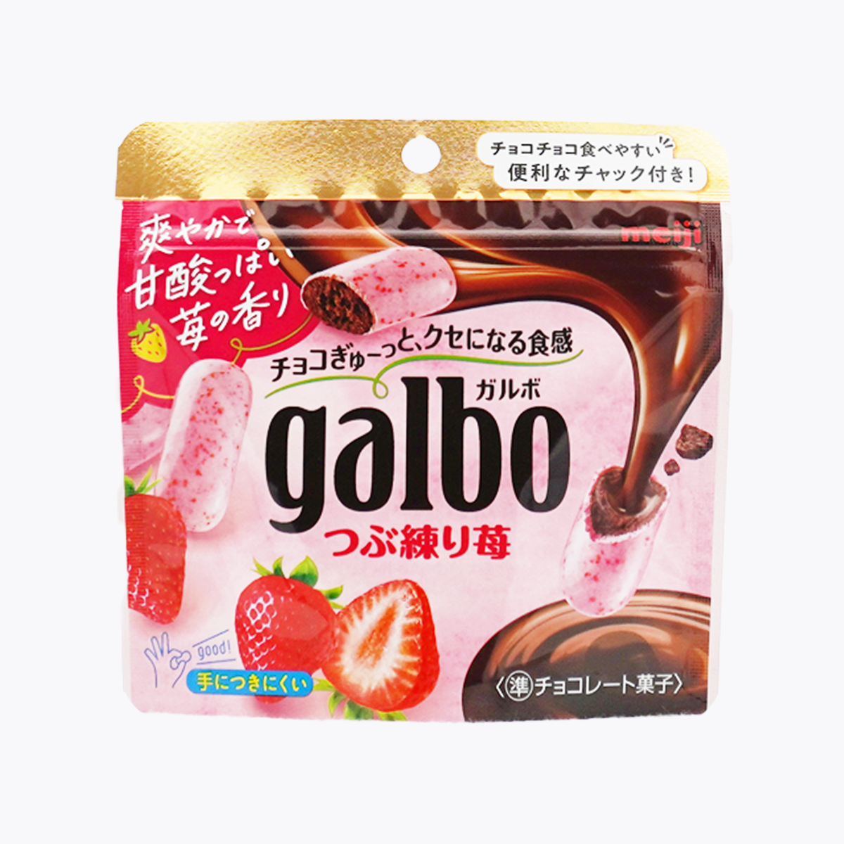 明治 galbo 草莓巧酥可可球  58g