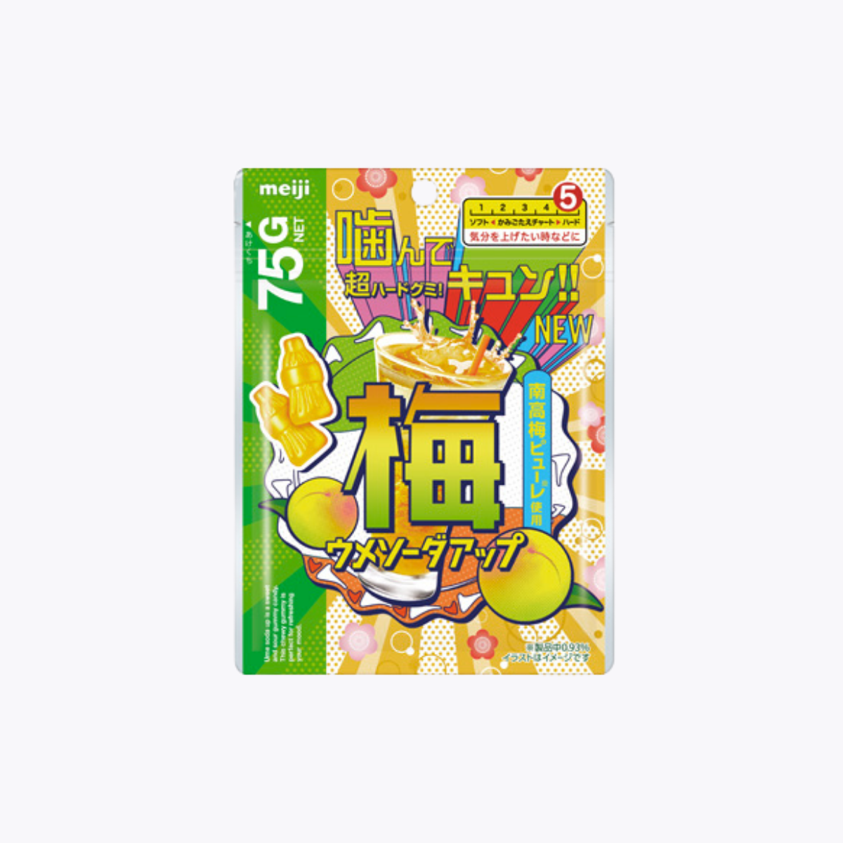 明治 汽水造型超彈力 硬口感軟糖 梅子蘇打口味 75g