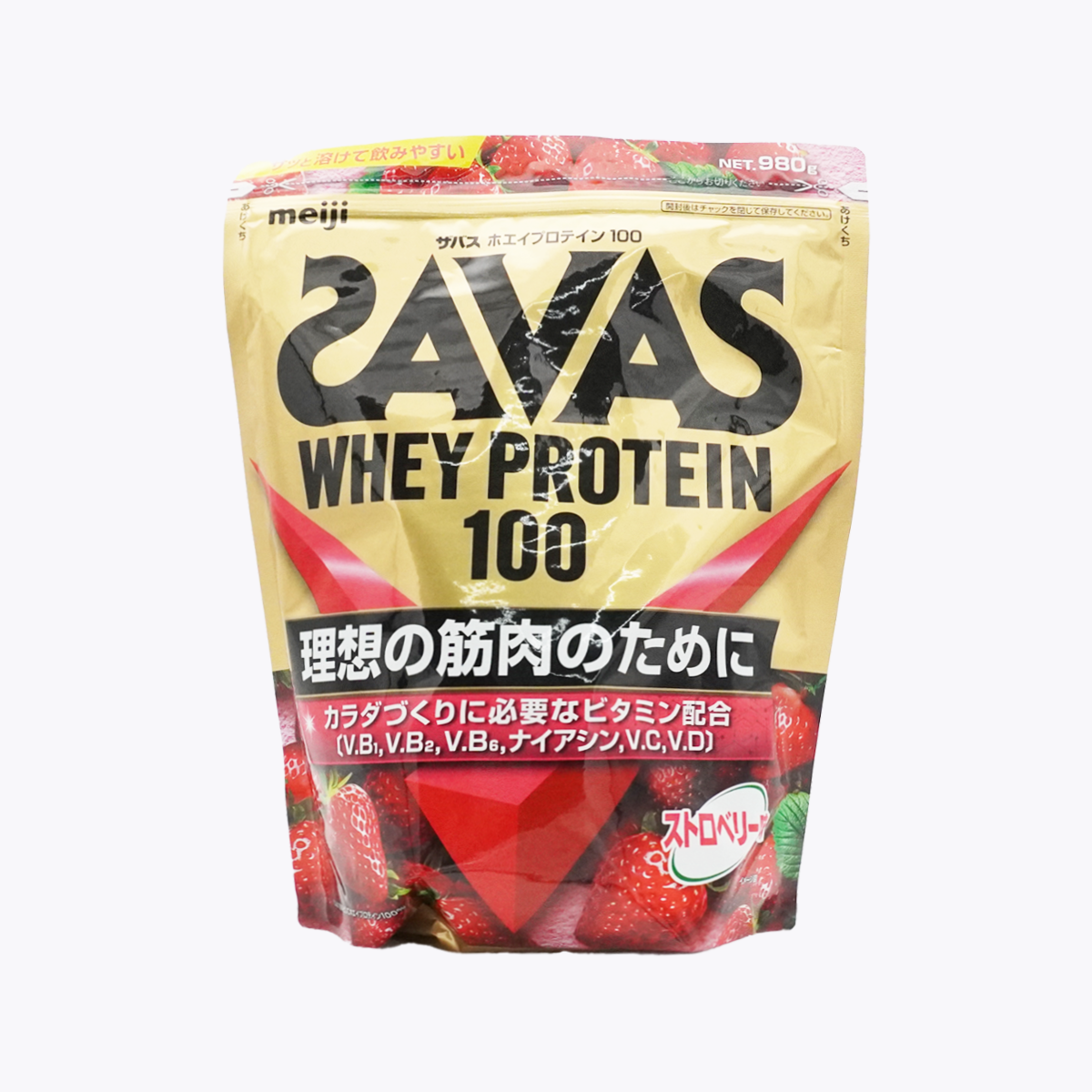 明治 SAVAS 乳清蛋白粉100 草莓風味 980g