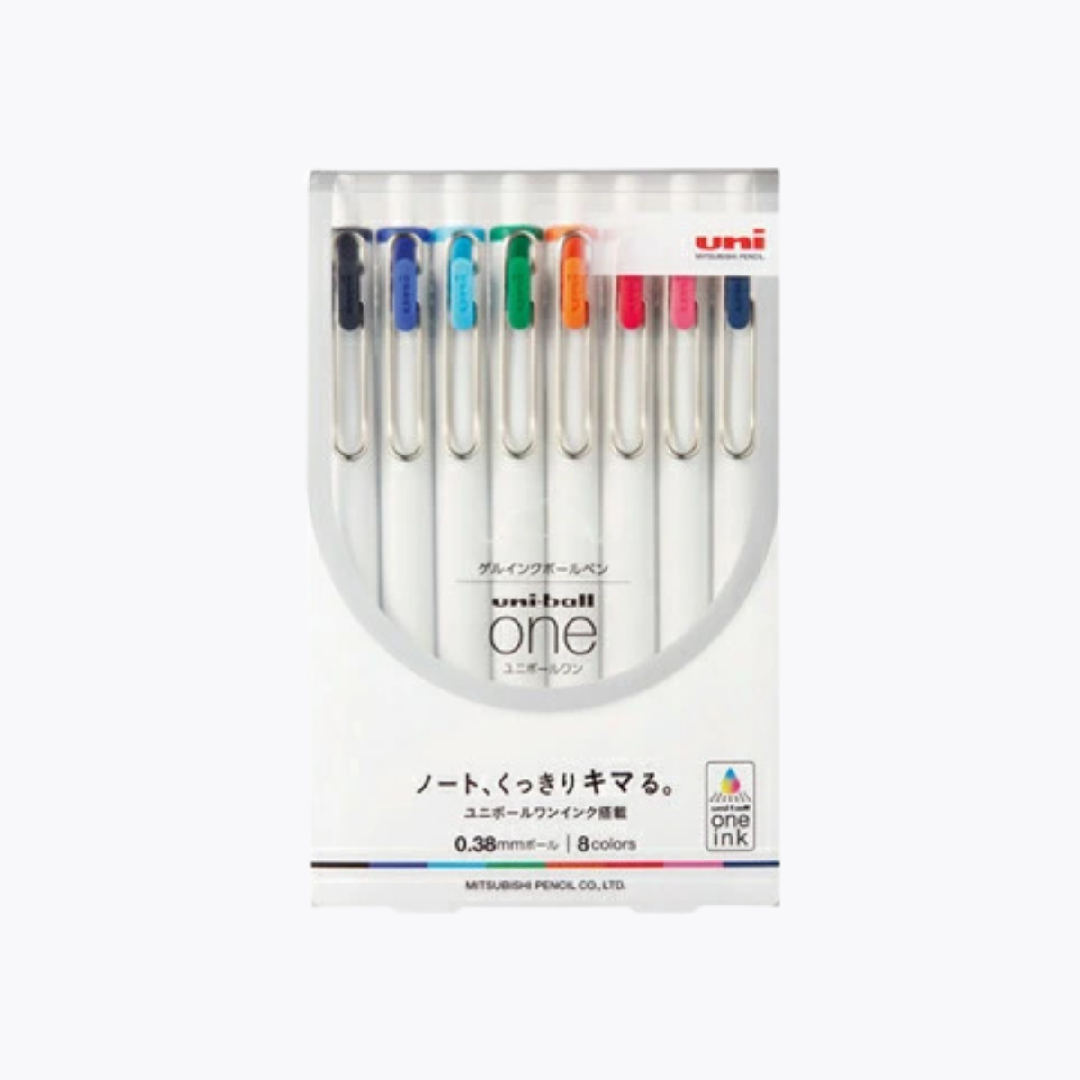 三菱鉛筆 UNI Ball One UMN-S38 超細自動鋼珠筆 0.38mm 八色組