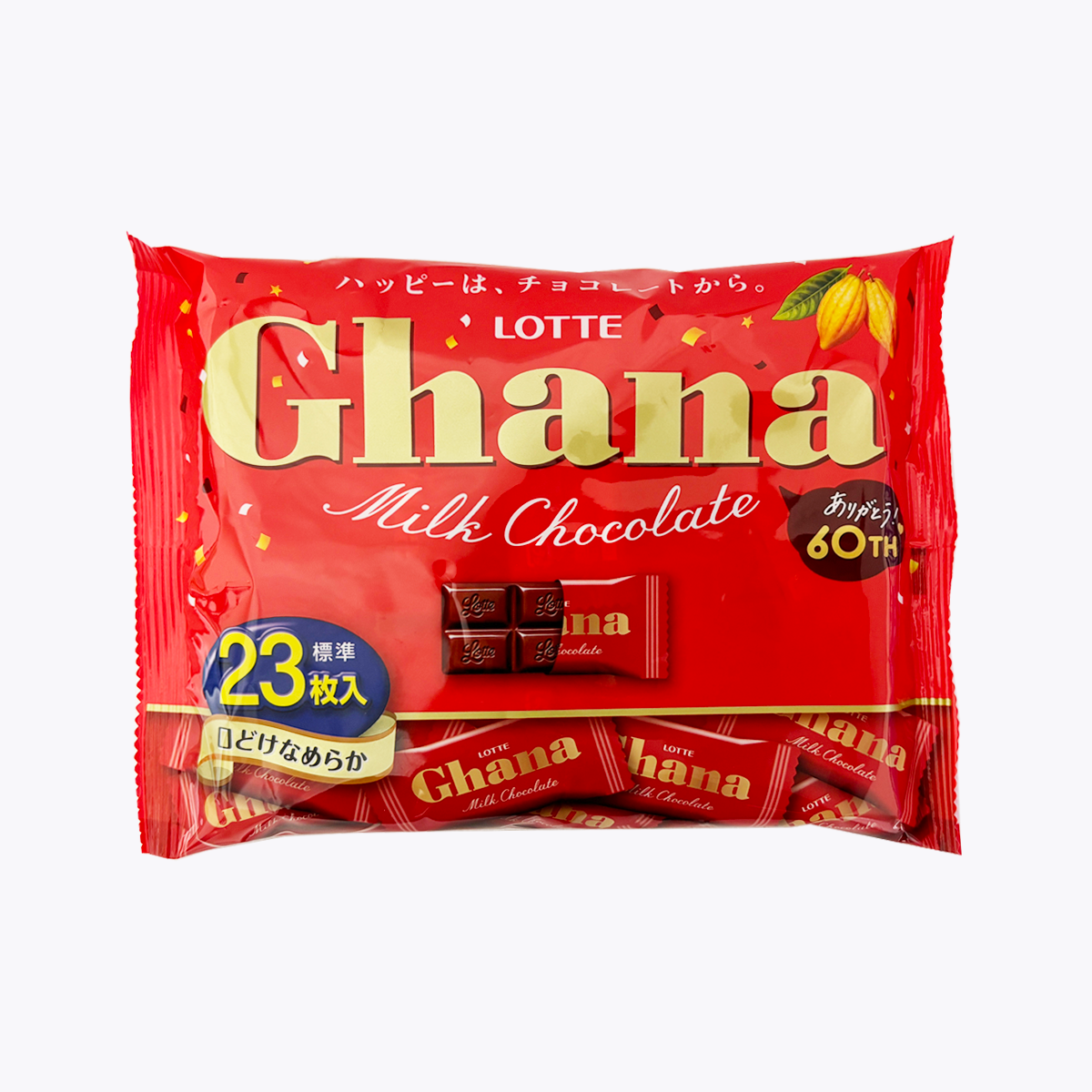 LOTTE 樂天 Ghana 加納牛奶巧克力 大包 23片