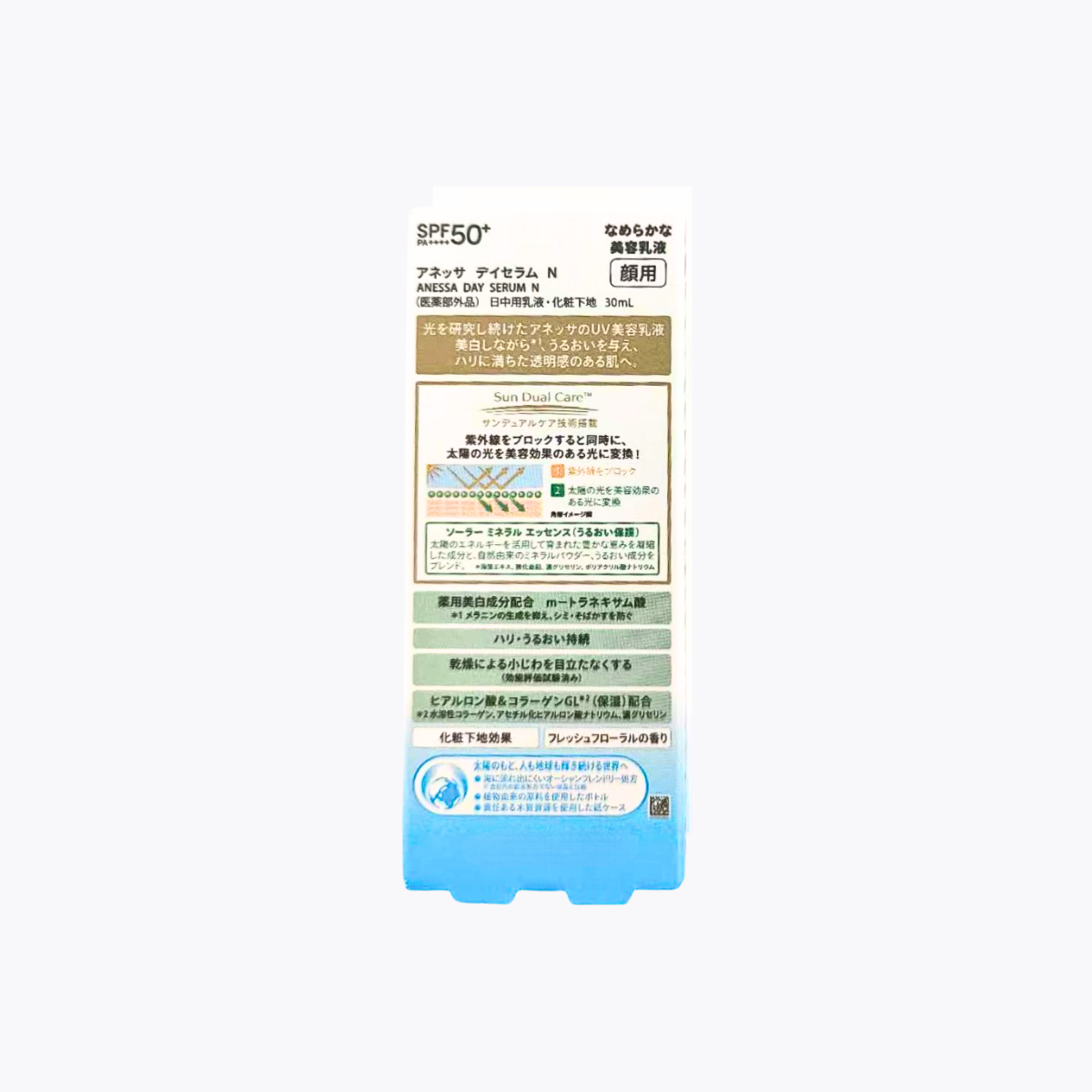 【醫藥部外品】資生堂 ANESSA 安耐曬 濾鏡美顏日間防護精華 SPF50+ PA++++ 防水★ 臉部用 清新花香 30ml