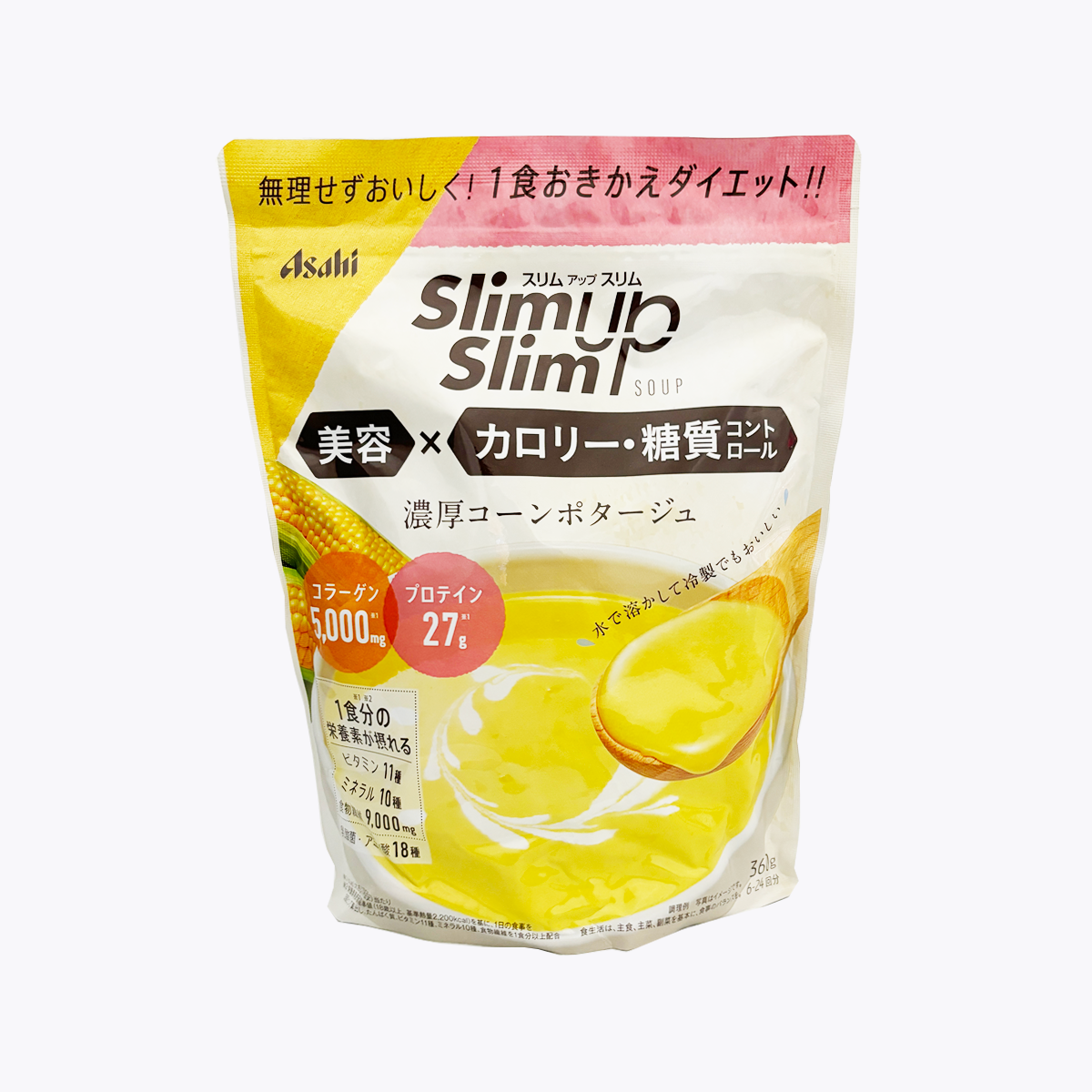 Asahi 朝日 Slim up Slim 膠原蛋白 美容控糖 玉米濃湯  代餐粉 360g