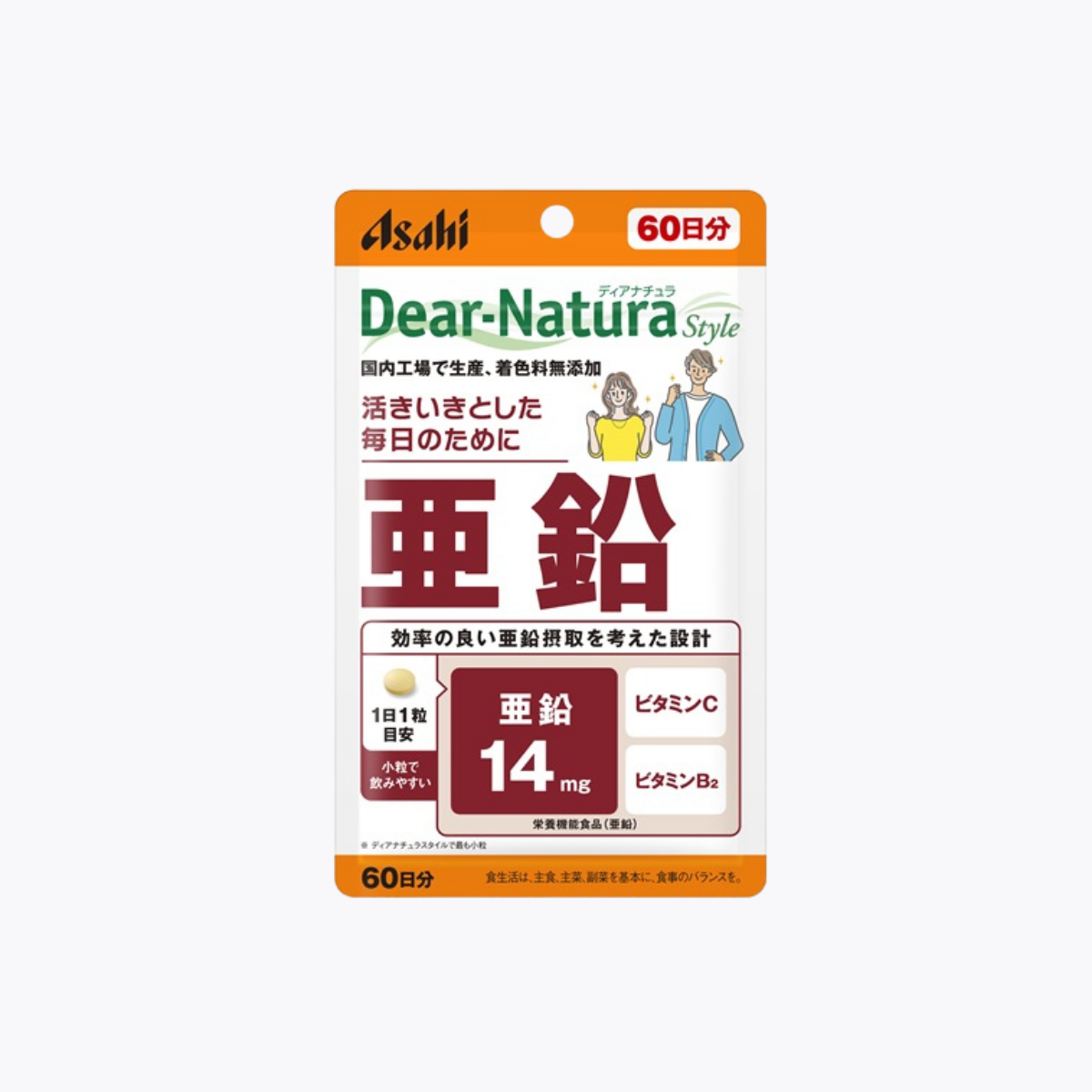 【營養機能食品】Asahi 朝日 Dear-Natura Style 鋅 60粒 60日分