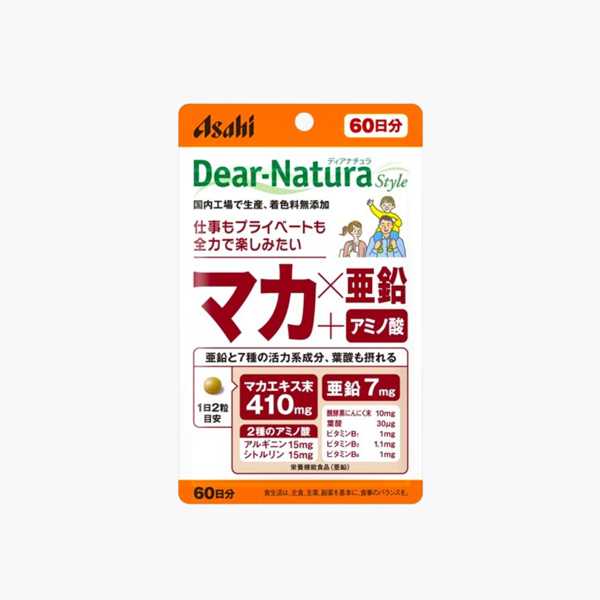 【營養機能食品】Asahi 朝日 Dear-Natura Style 瑪卡×鋅 120粒 60日分