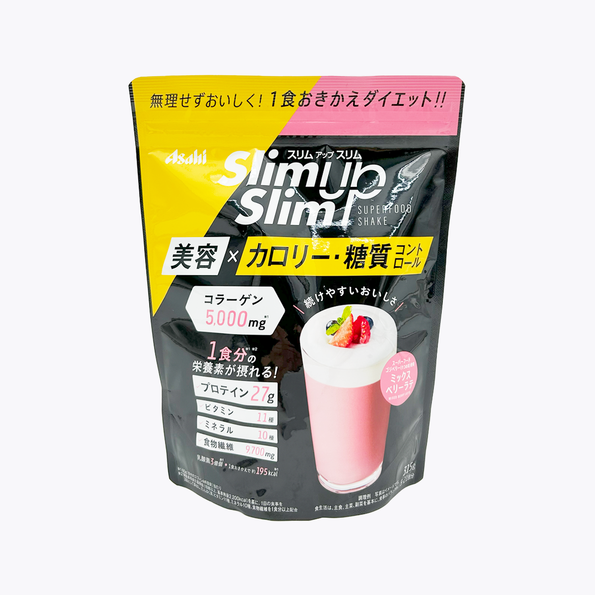 Asahi 朝日 SLIM up SLIM Shake系列 膠原蛋白代餐系列 草莓拿鐵口味 315g