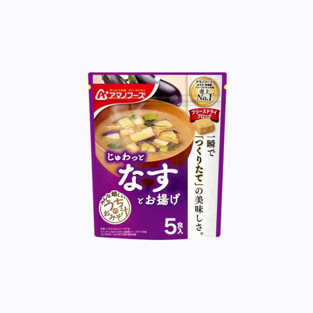 Asahi 朝日 天野食品 我家的味噌湯 茄子與炸豆皮 冷凍乾燥 5食入