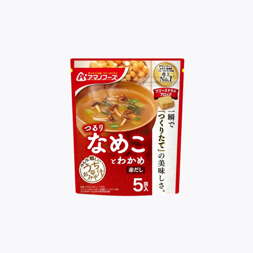 Asahi 朝日 天野食品 我家的味噌湯 滑菇與裙帶菜 赤味噌 5食入