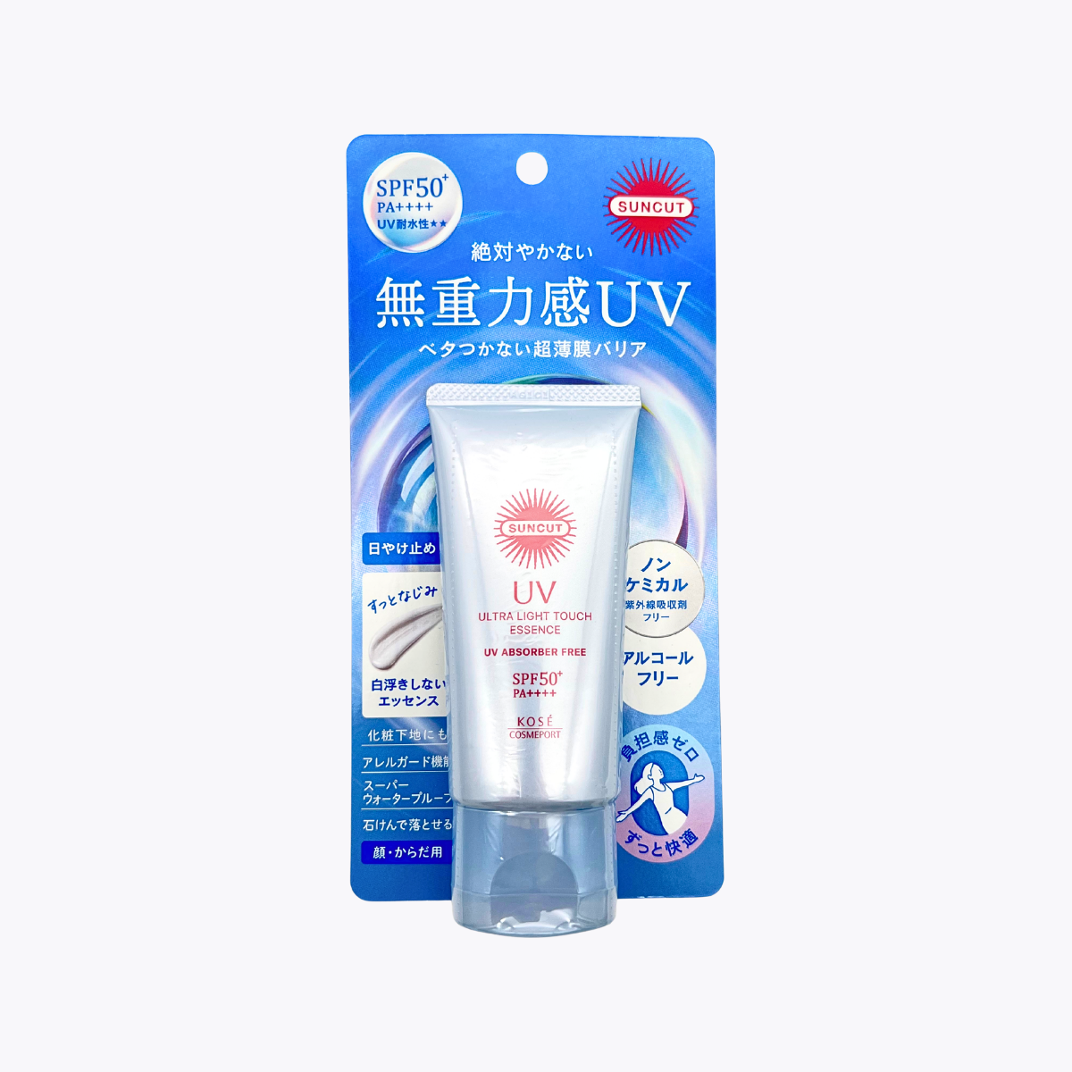 KOSE SUNCUT UV 曬可皙 無重力感UV精華 臉部身體適用 SPF50+ PA++++ UV耐水性★★ 50g
