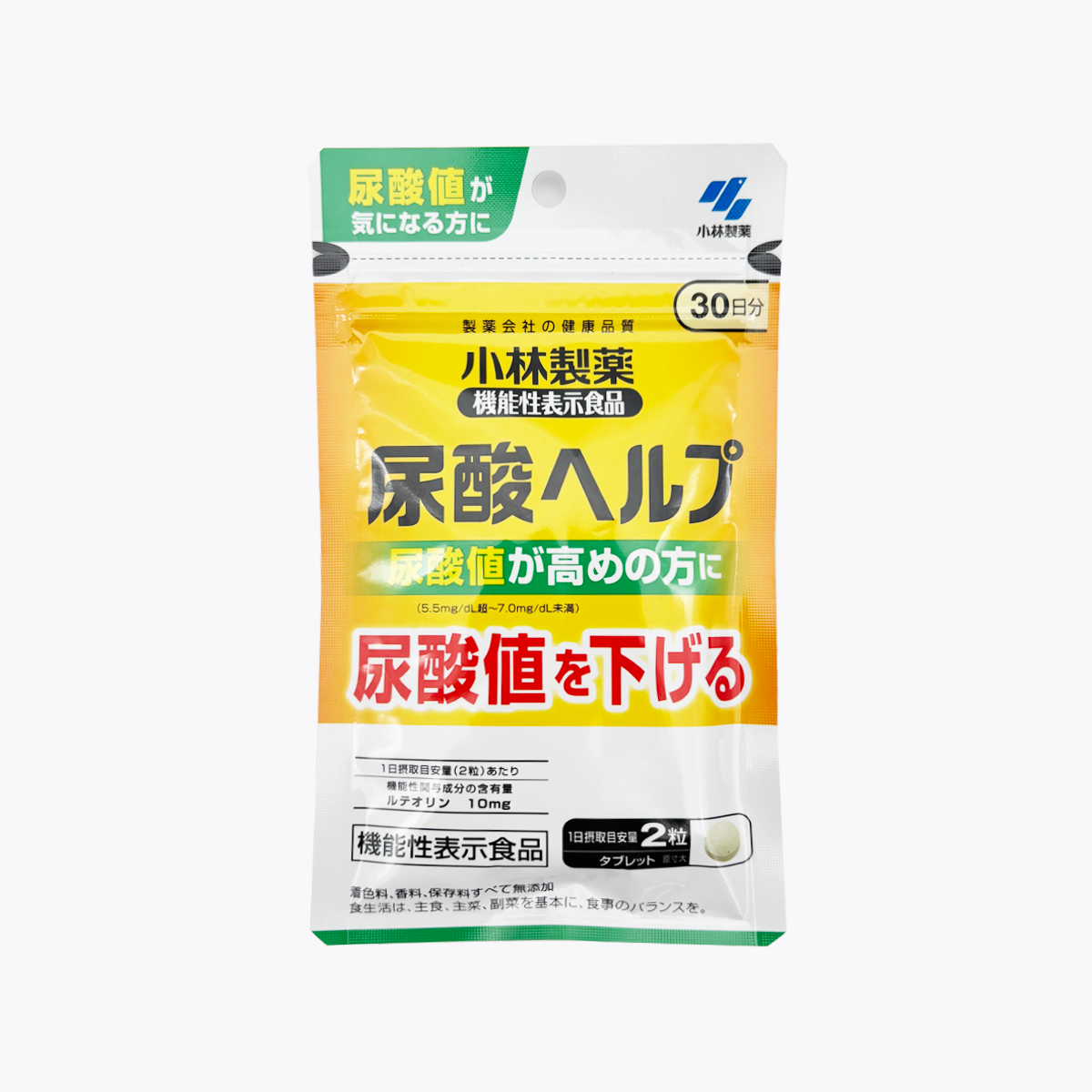 【機能性表示食品】小林製藥 木犀草素 降尿酸 60粒 30日分