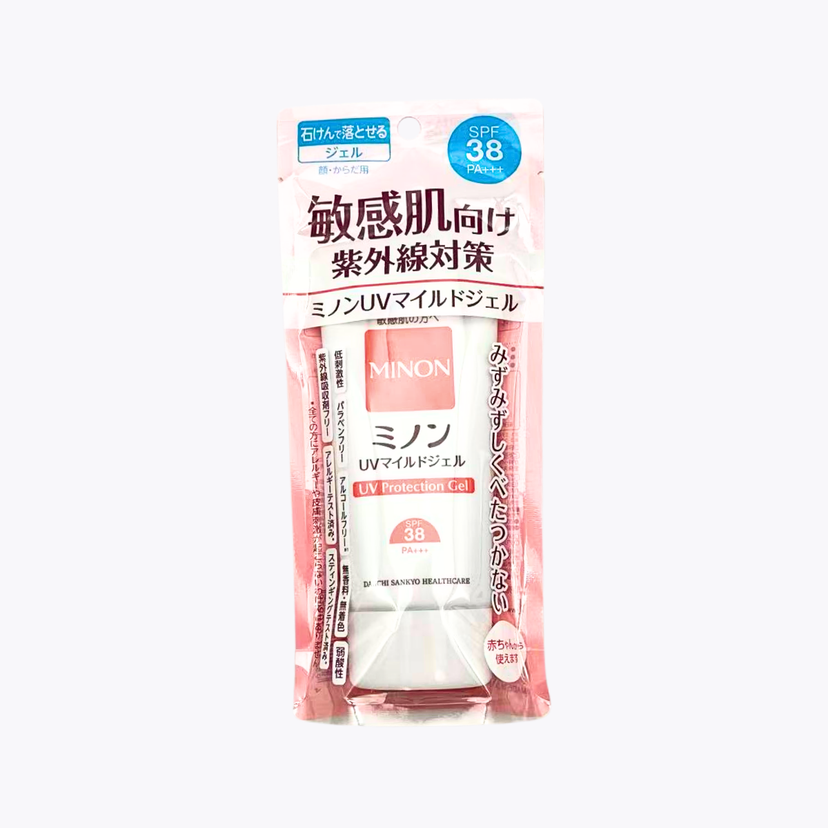 【醫藥部外品】MINON蜜濃 敏感肌溫和UV防曬凝膠 臉部身體兩用 SPF38 PA++++ 70g