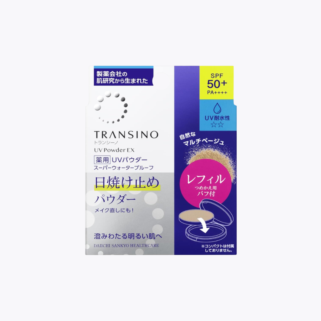【醫藥部外品】第一三共 TRANSINO 藥用UV防曬蜜粉餅EX 替換裝 超防水 自然裸米色 SPF50+ PA++++ 防水性★★ 11g