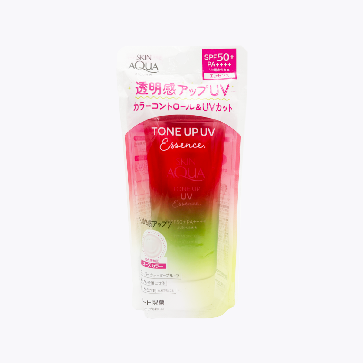 樂敦製藥 SKIN AQUA 美肌防曬 玫瑰粉潤色防曬精華 飾底乳 SPF50+/PA++++ 80g