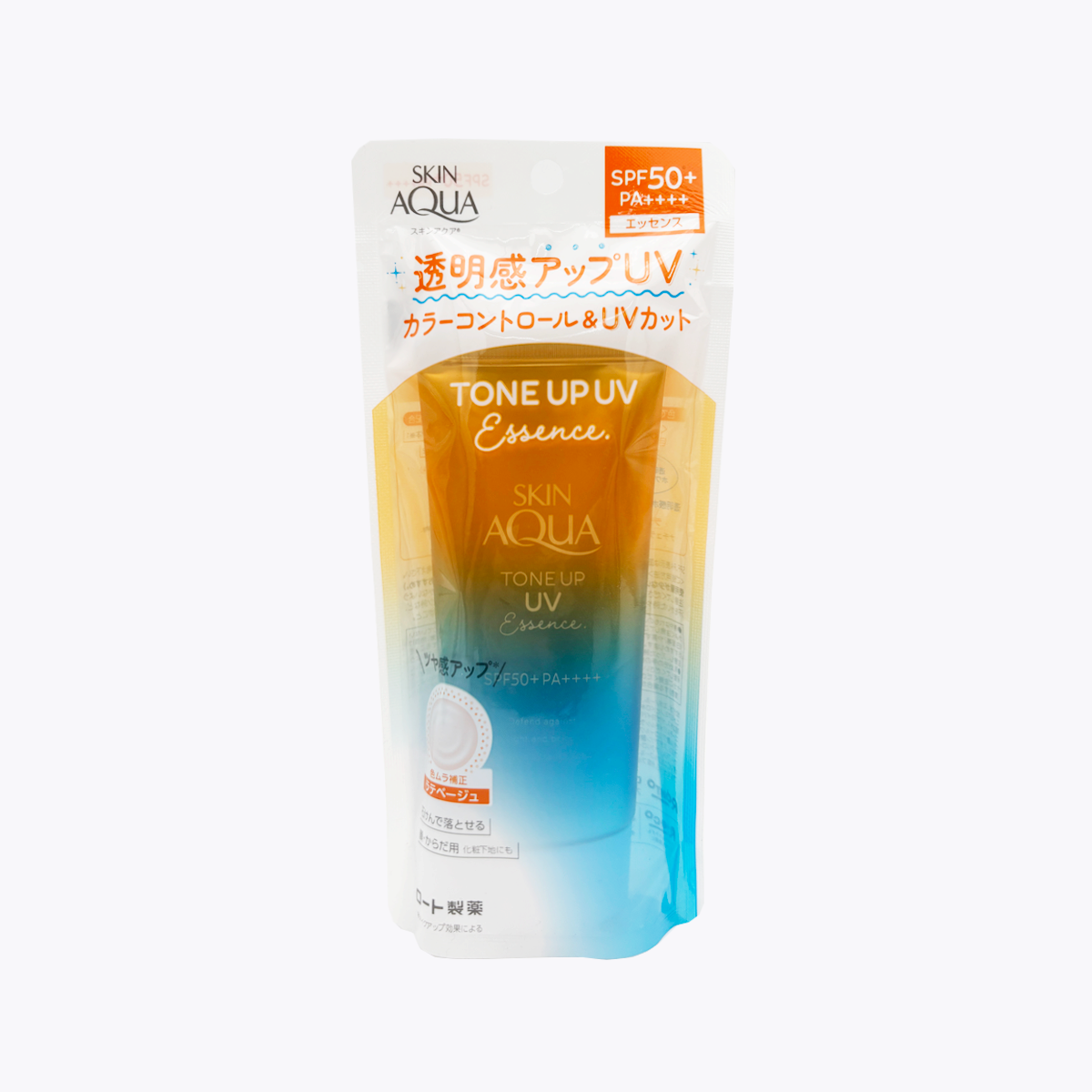 樂敦製藥 SKIN AQUA 美肌防曬 防曬精華飾底乳 拿鐵米色SPF50+/PA++++ 80g