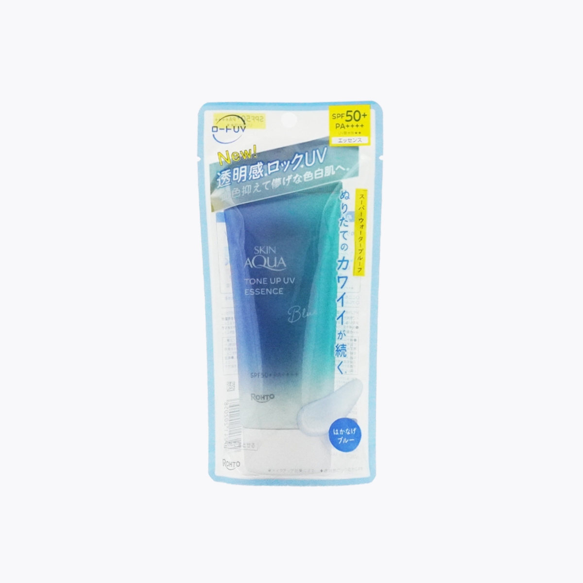 樂敦製藥 SKIN AQUA 曼秀雷敦 水潤肌柔光透亮飾底防曬凝露 冰晶藍 修飾泛紅 提亮膚色 SPF50+ PA++++ 防水★★ 清新皂香 70g