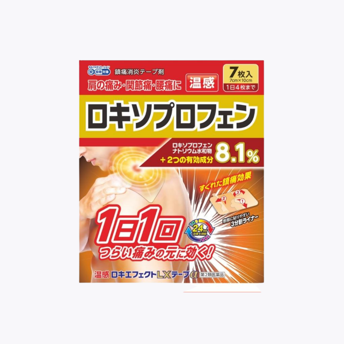 【第2類醫藥品】大石膏盛堂 溫感 鎮痛消炎痠痛貼布 洛索洛芬鈉 肩膀痛 關節痛 腰痛 7片入