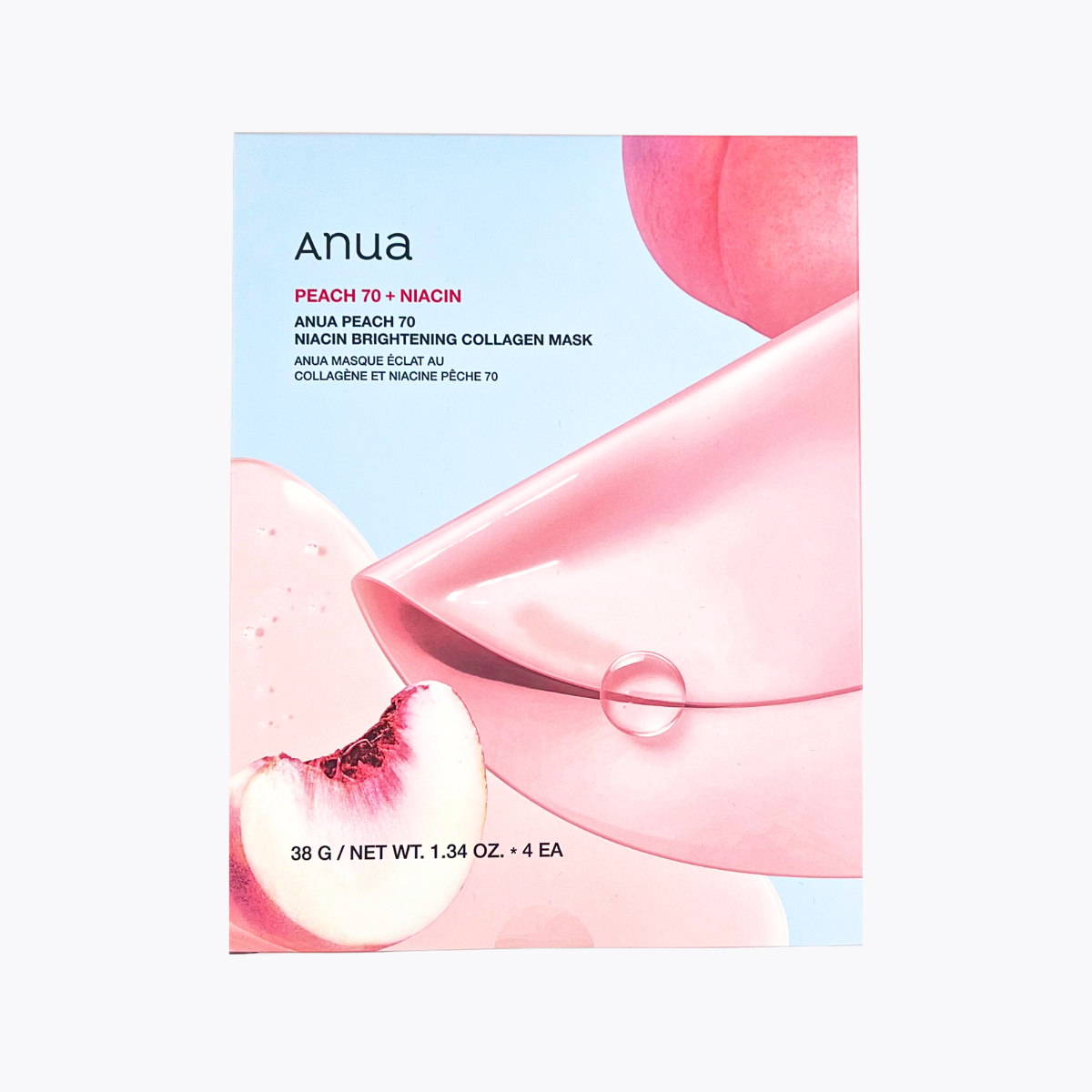 Anua 水蜜桃70 菸鹼醯胺膠原蛋白面膜 4片入