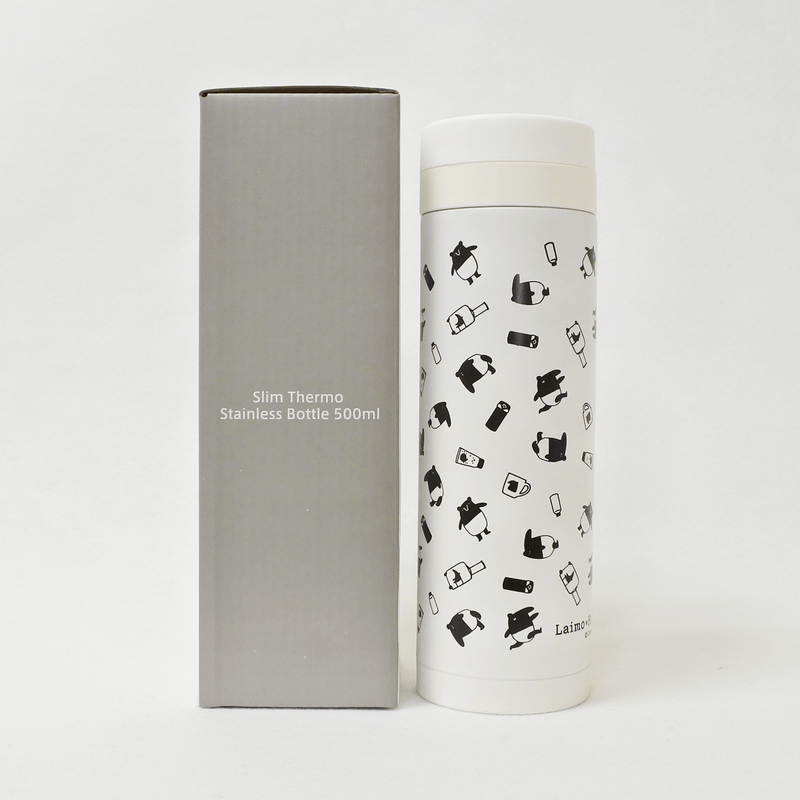札幌藥妝×LAIMO 不鏽鋼真空保溫瓶 500ml 白色