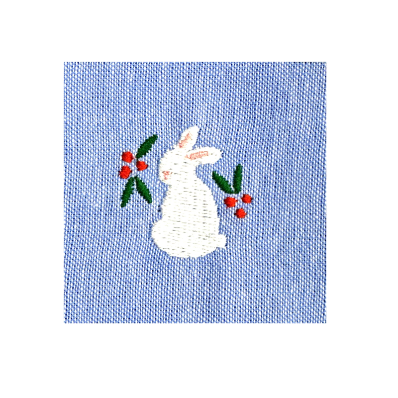 札幌藥妝 100%純棉 手帕 口袋方巾 北海道蝦夷雪兔 1枚
