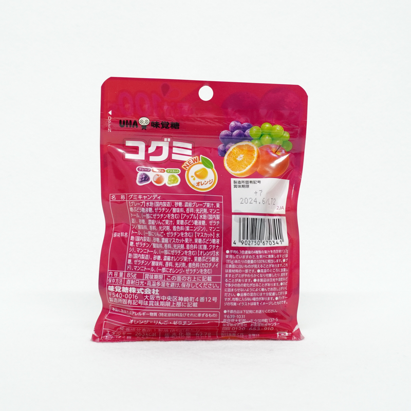 UHA 味覺糖 4種口味 果汁100% 水果造型小軟糖 85g